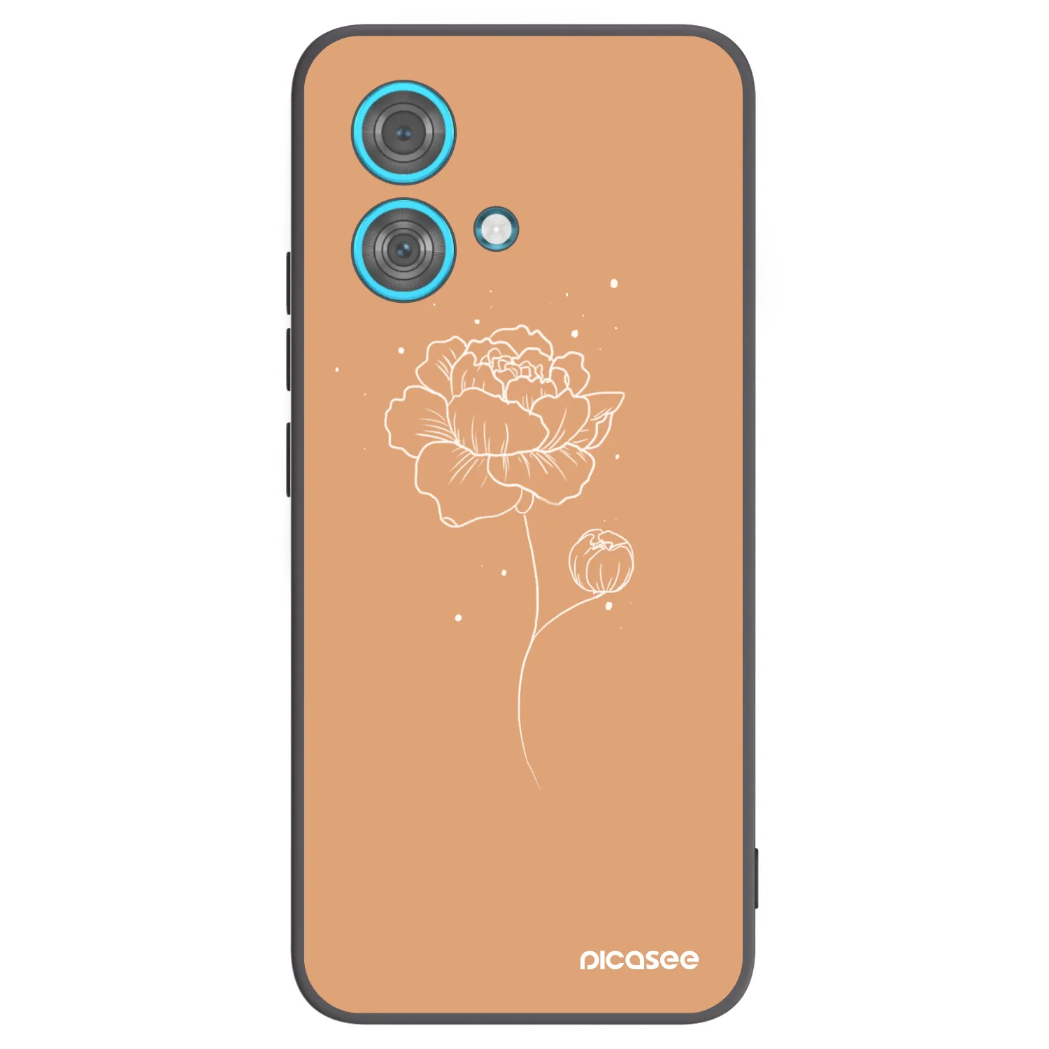 Picasee silikónový čierny obal pre Motorola Edge 40 Neo - Peonies