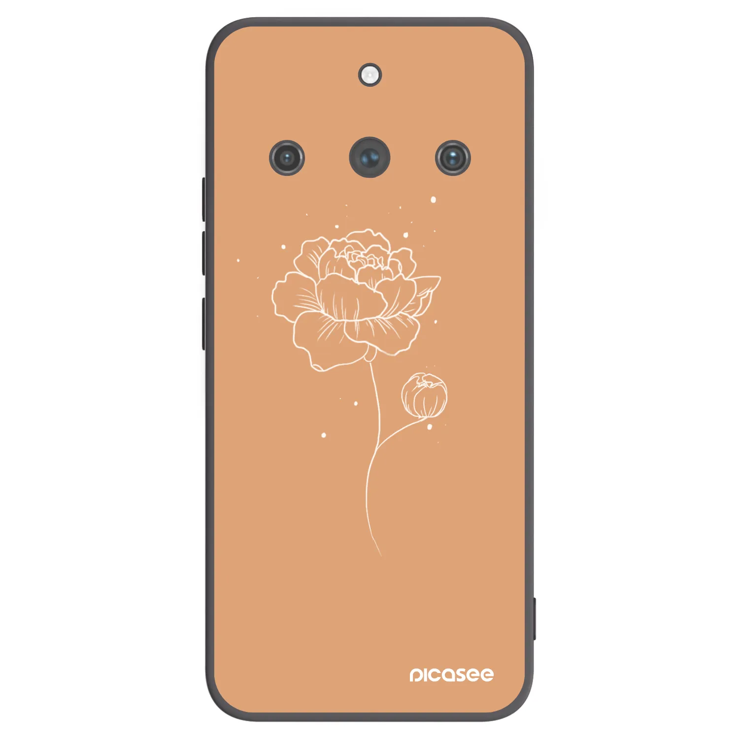 Picasee silikónový čierny obal pre Realme 11 Pro+ - Peonies