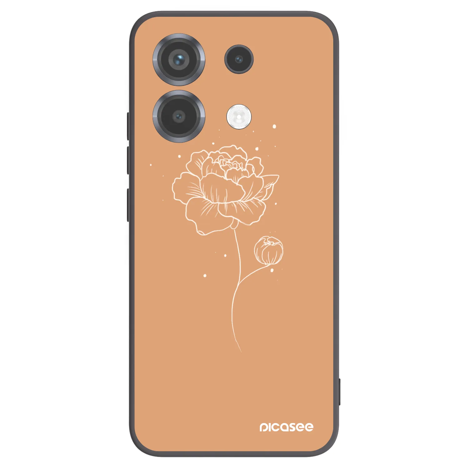 Picasee silikónový čierny obal pre Xiaomi Poco X6 - Peonies
