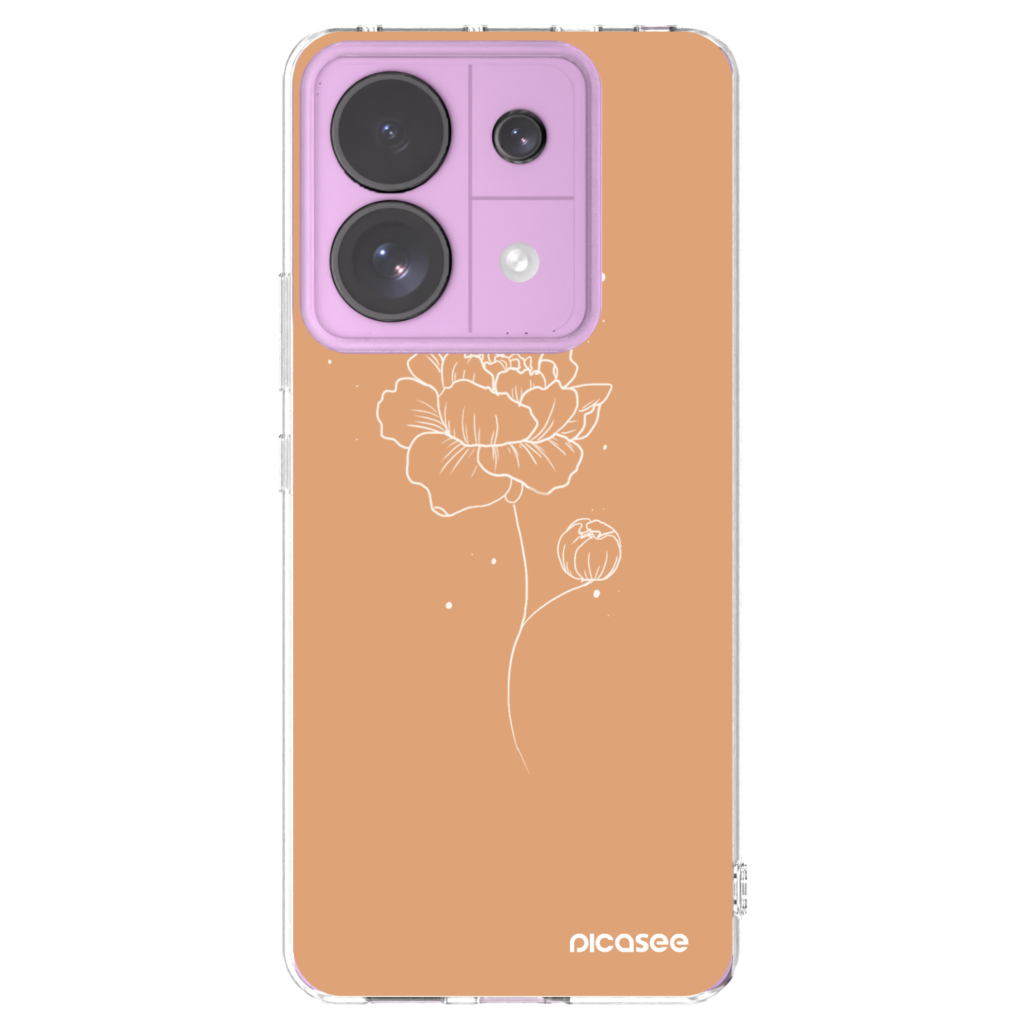 Picasee silikónový prehľadný obal pre Xiaomi Redmi Note 13 Pro 5G - Peonies