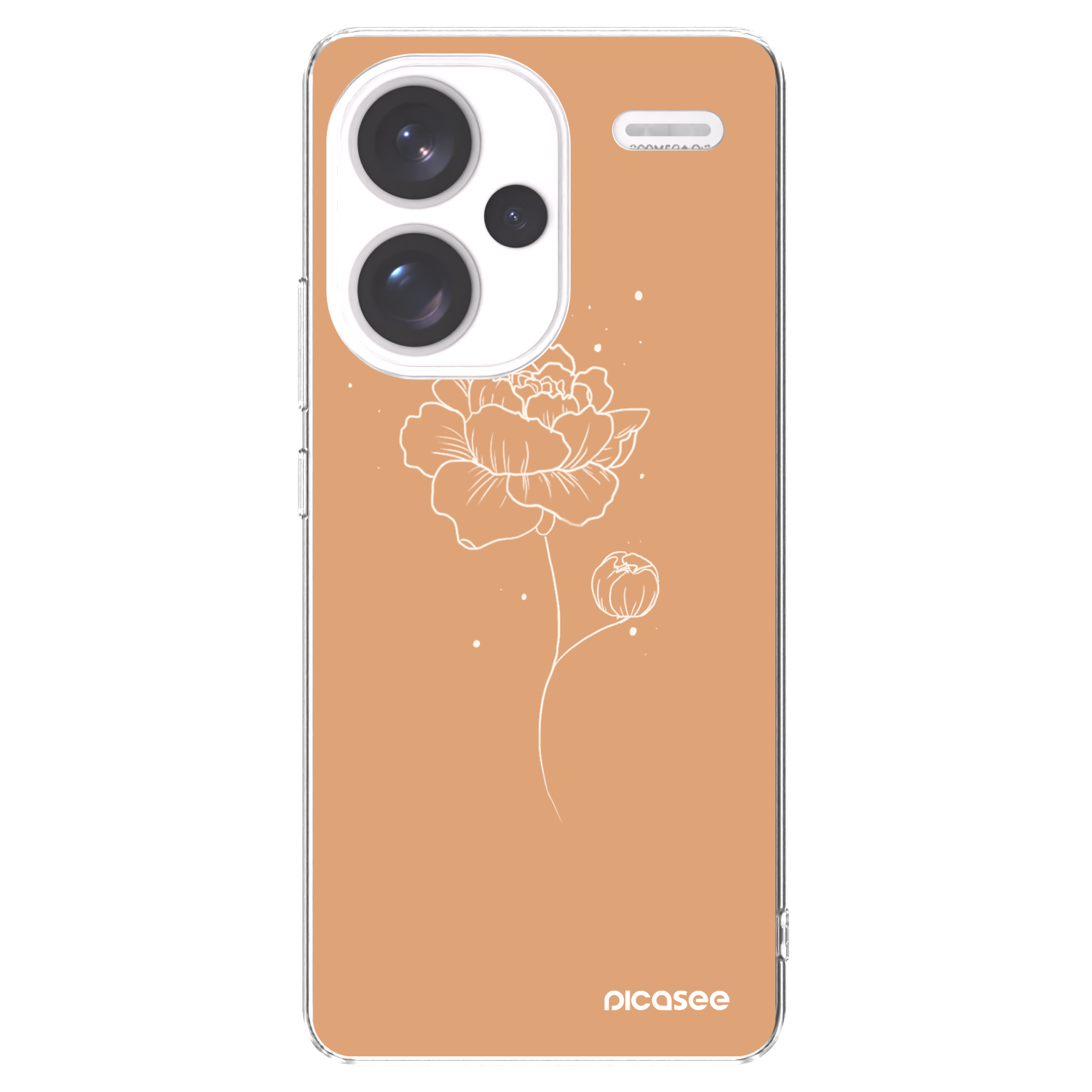 Picasee silikónový prehľadný obal pre Xiaomi Redmi Note 13 Pro+ 5G - Peonies