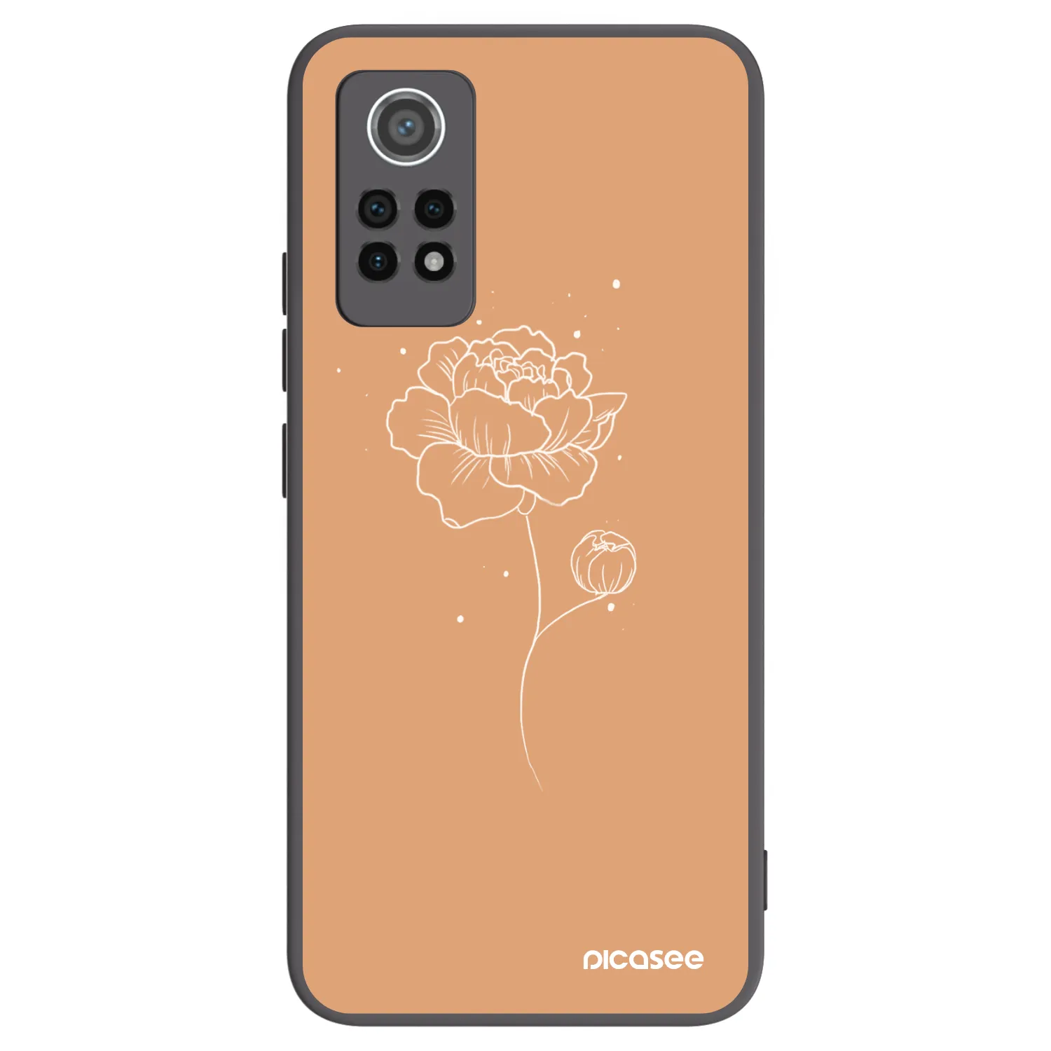 Picasee silikónový čierny obal pre Xiaomi Redmi Note 12 Pro 4G - Peonies