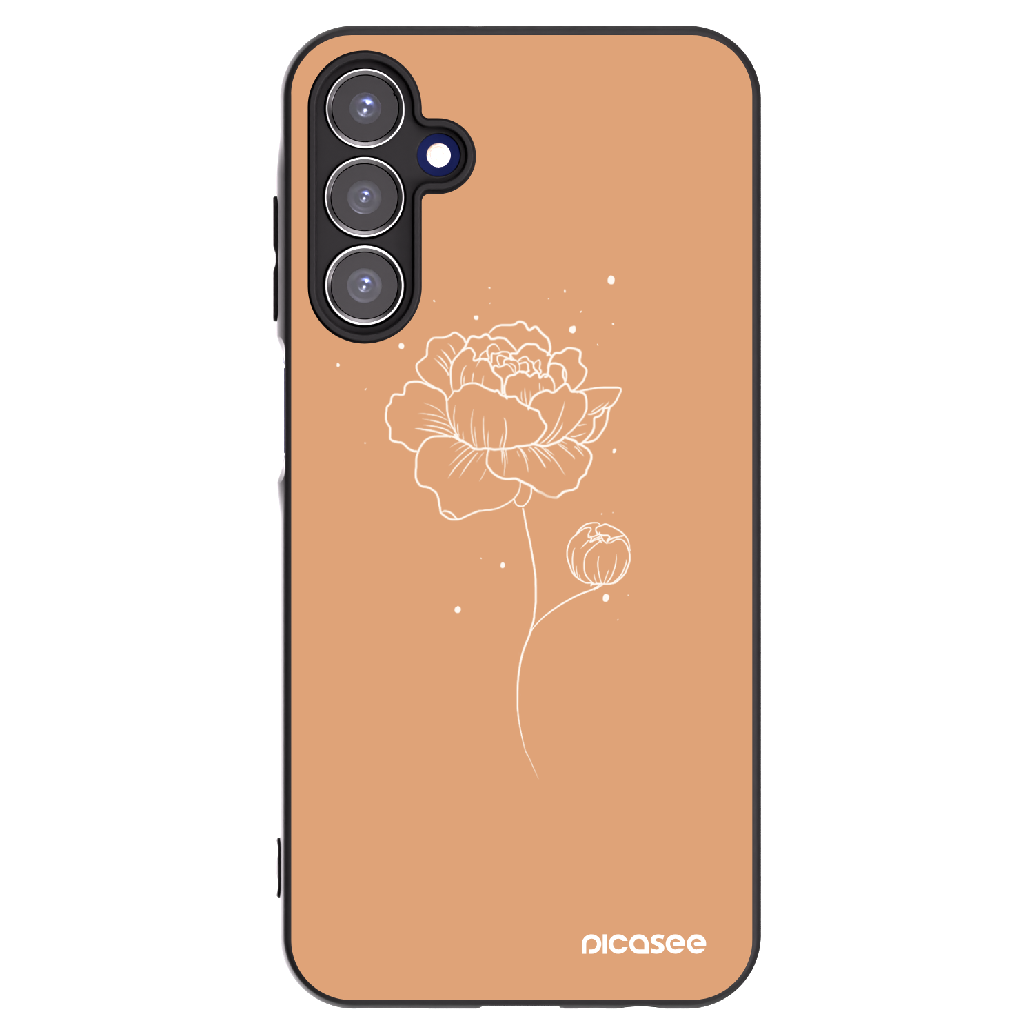 Picasee silikónový čierny obal pre Samsung Galaxy A15 A156B 5G - Peonies