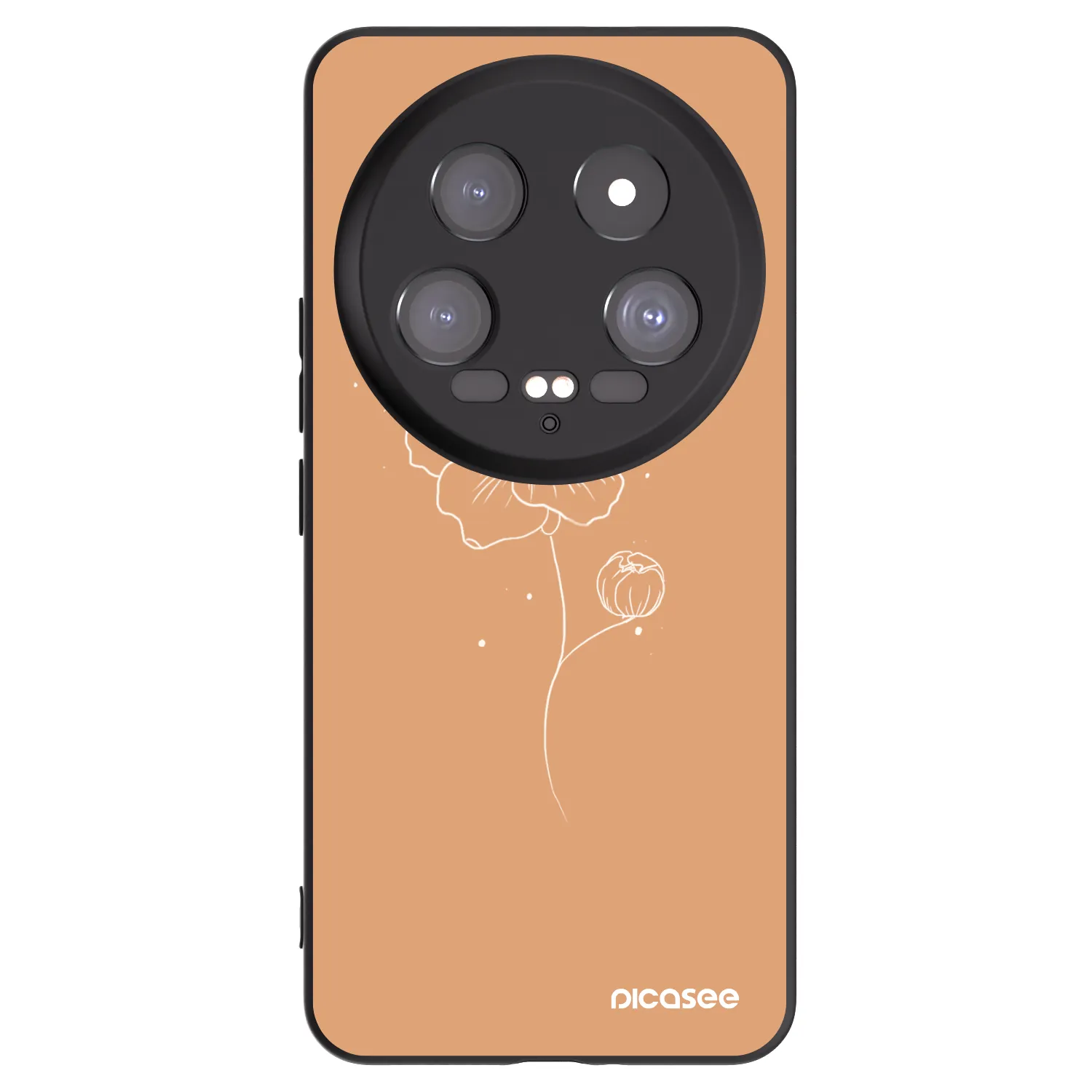 Picasee silikónový čierny obal pre Xiaomi 14 Ultra - Peonies