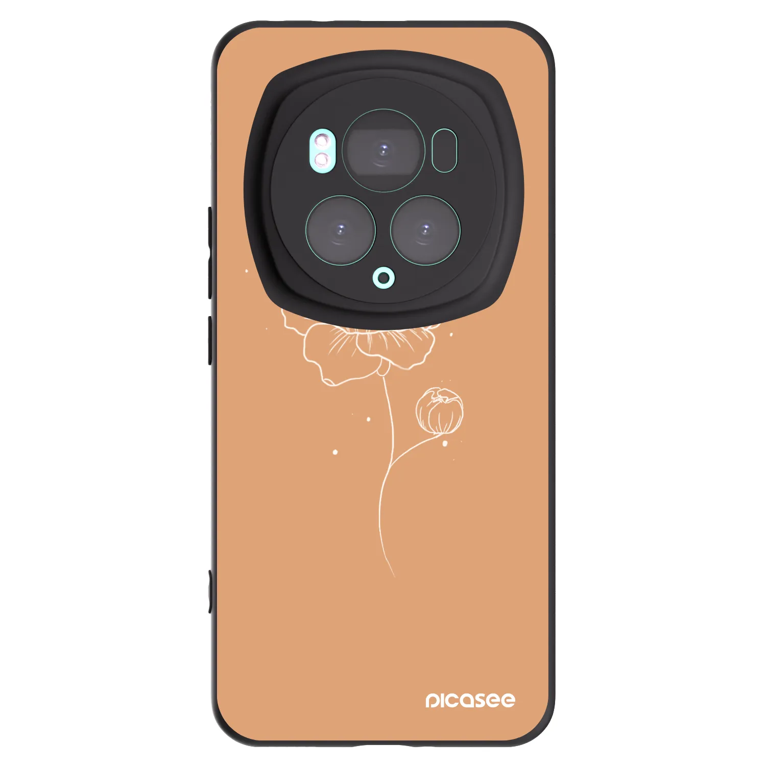 Picasee silikónový čierny obal pre Honor Magic6 Pro - Peonies