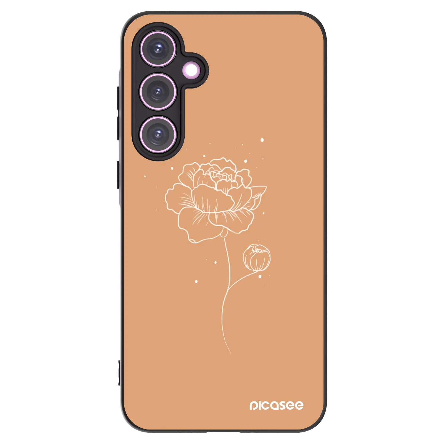 Picasee silikónový čierny obal pre Samsung Galaxy A35 5G A356B - Peonies