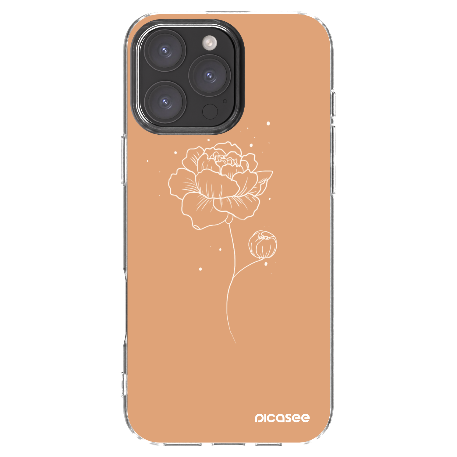 Picasee silikónový prehľadný obal pre Apple iPhone 16 Pro Max - Peonies