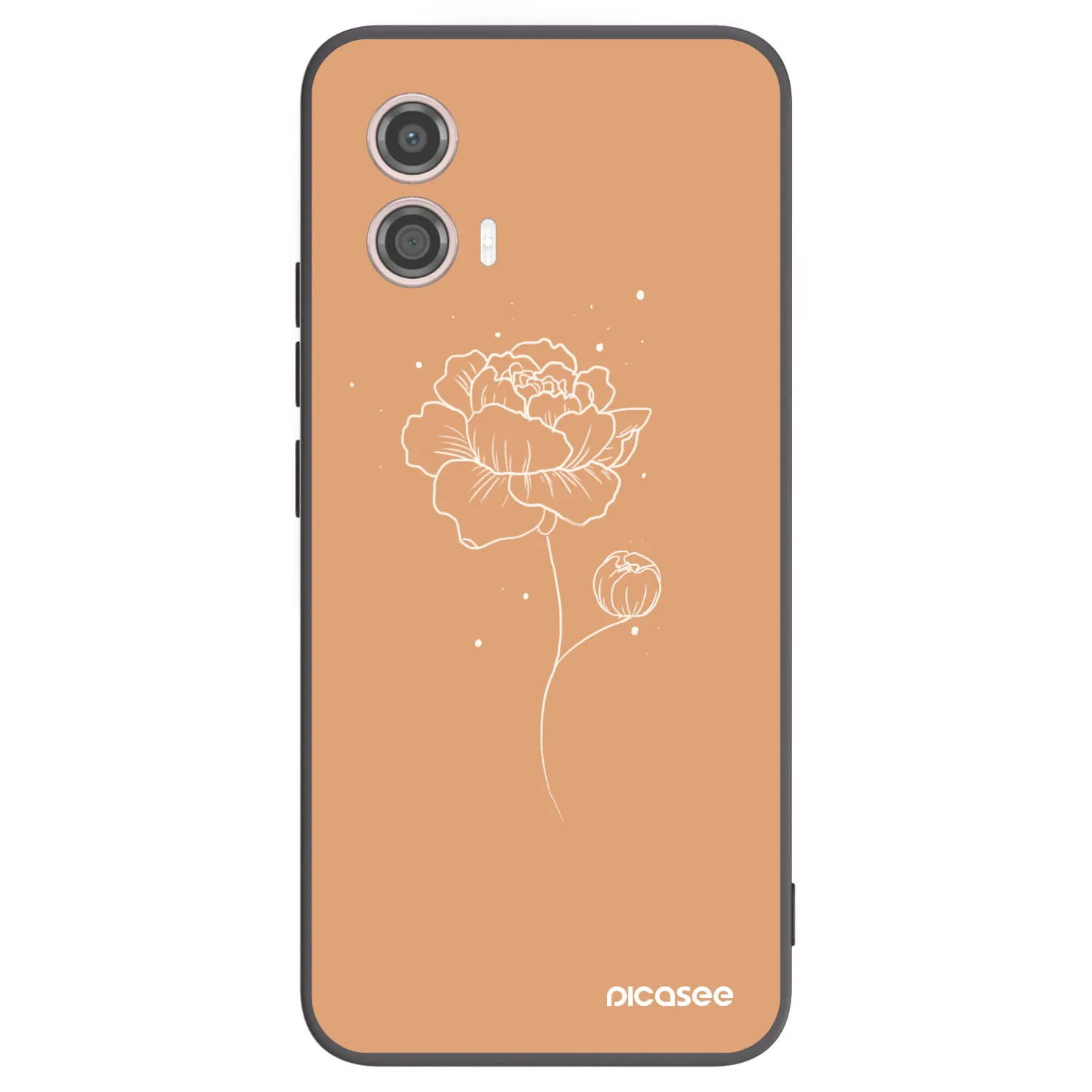 Picasee silikónový čierny obal pre Motorola Moto G53 5G - Peonies