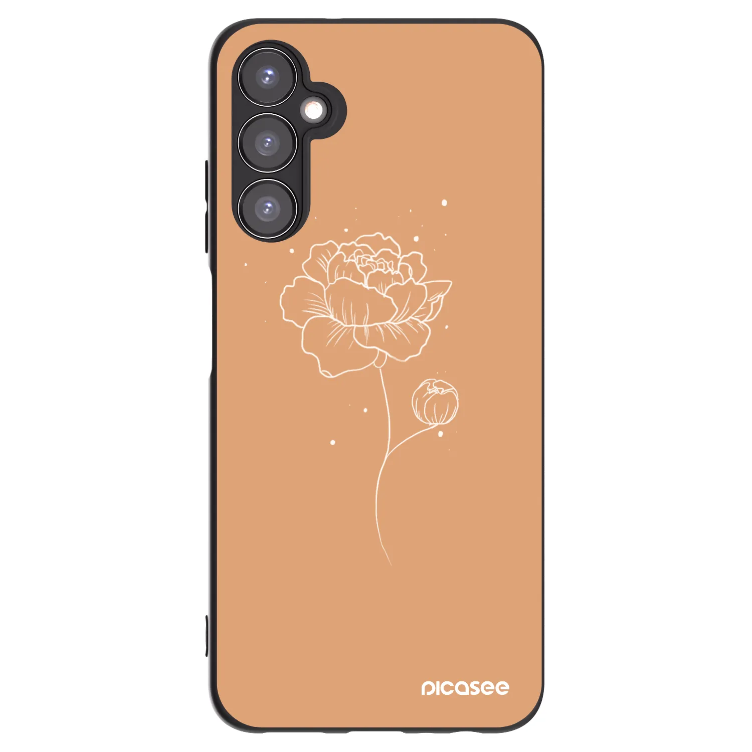 Picasee silikónový čierny obal pre Samsung Galaxy A05s A057G - Peonies
