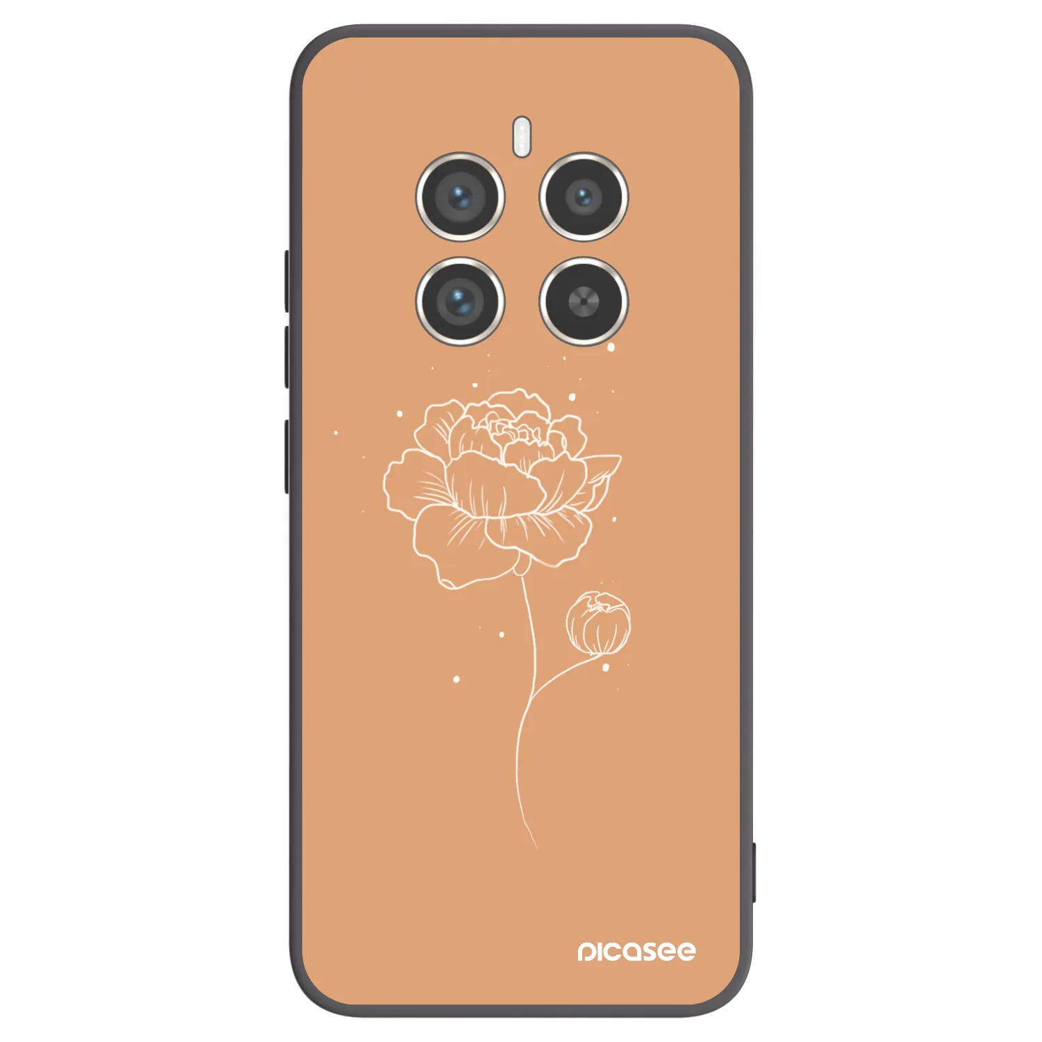 Picasee silikónový čierny obal pre Realme 12 Pro 5G - Peonies