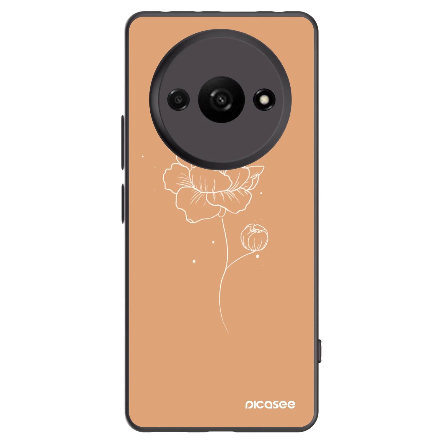 Picasee silikónový čierny obal pre Xiaomi Redmi A3 - Peonies