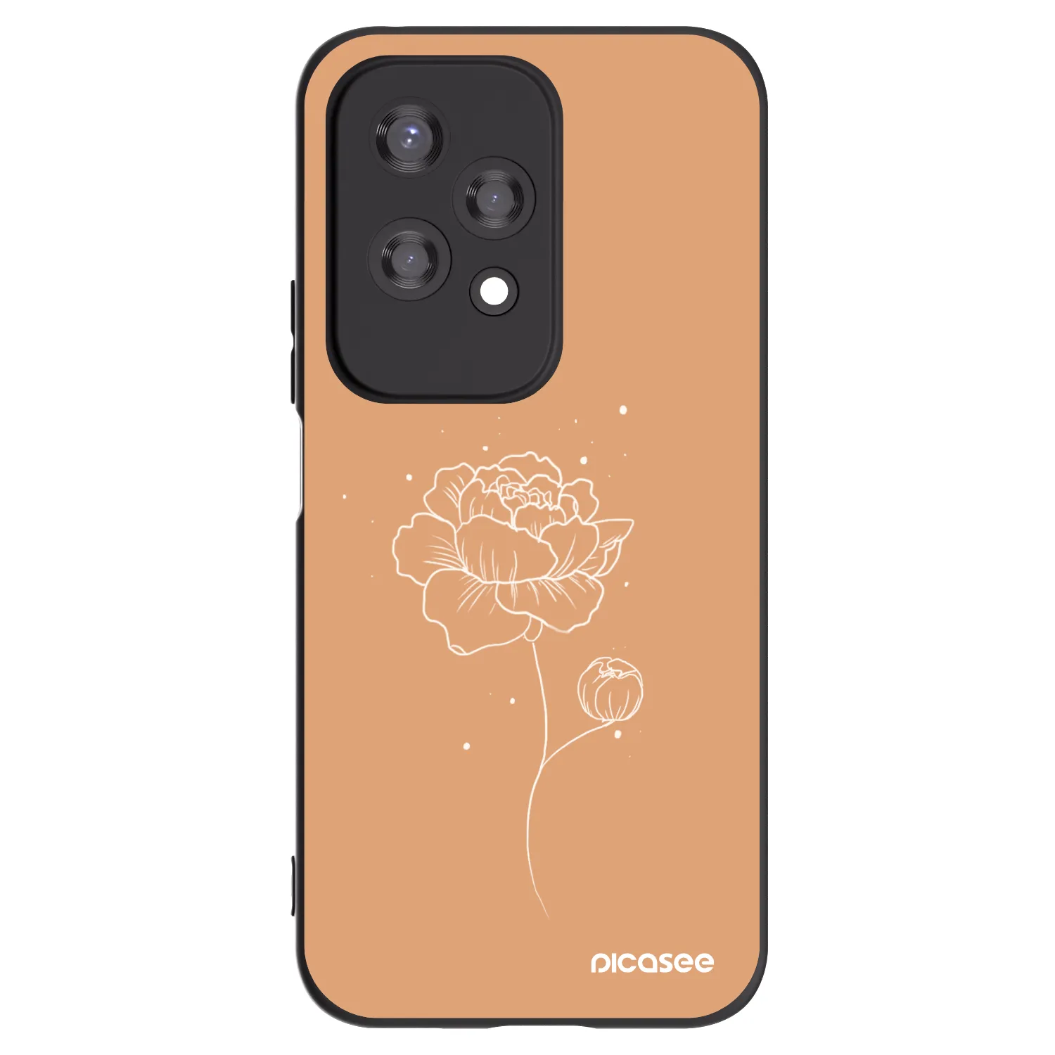 Silikónový čierny obal pre Honor 200 Lite - Peonies