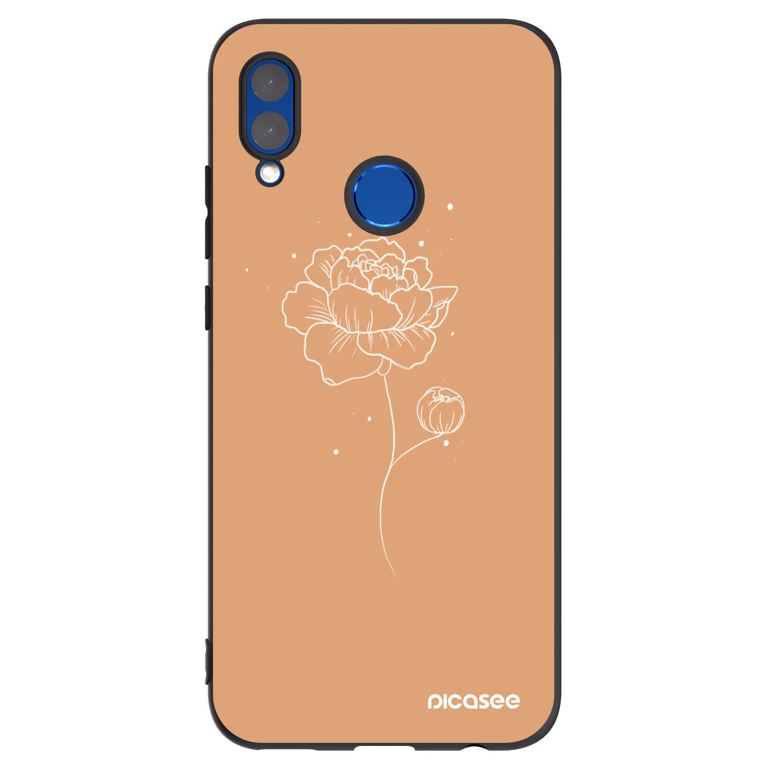 Picasee silikónový čierny obal pre Huawei P Smart 2019 - Peonies