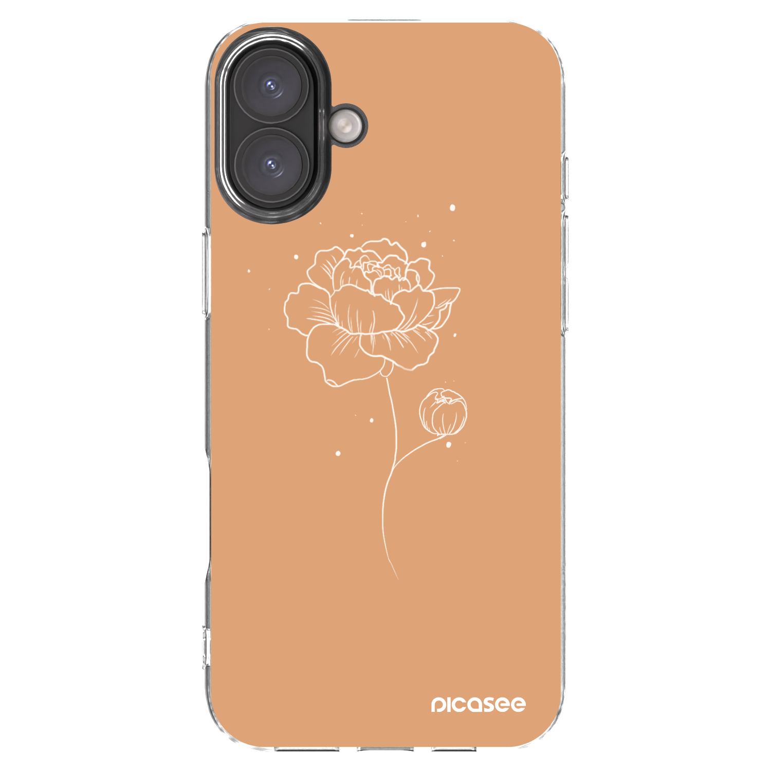 Picasee silikónový prehľadný obal pre Apple iPhone 16 Plus - Peonies