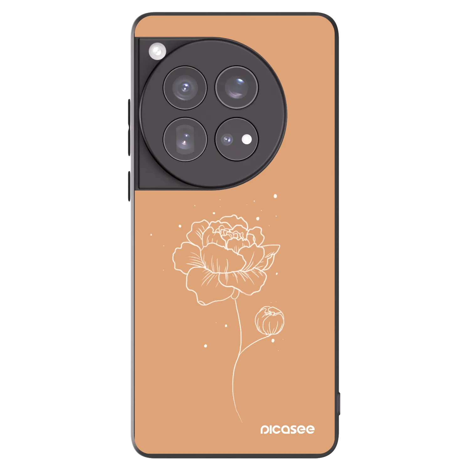 Silikónový čierny obal pre OnePlus 12 5G - Peonies