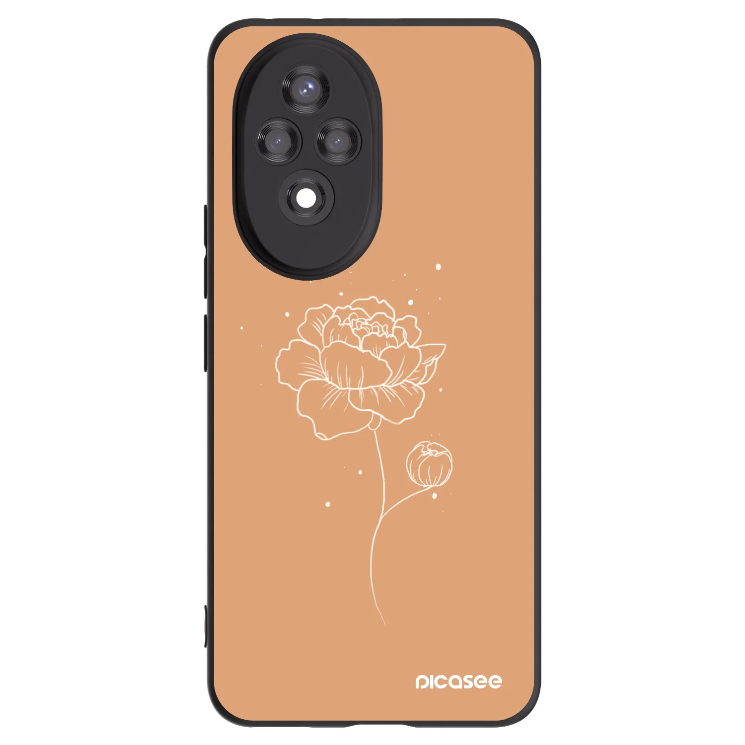 Picasee silikónový čierny obal pre Honor 200 Pro 5G - Peonies