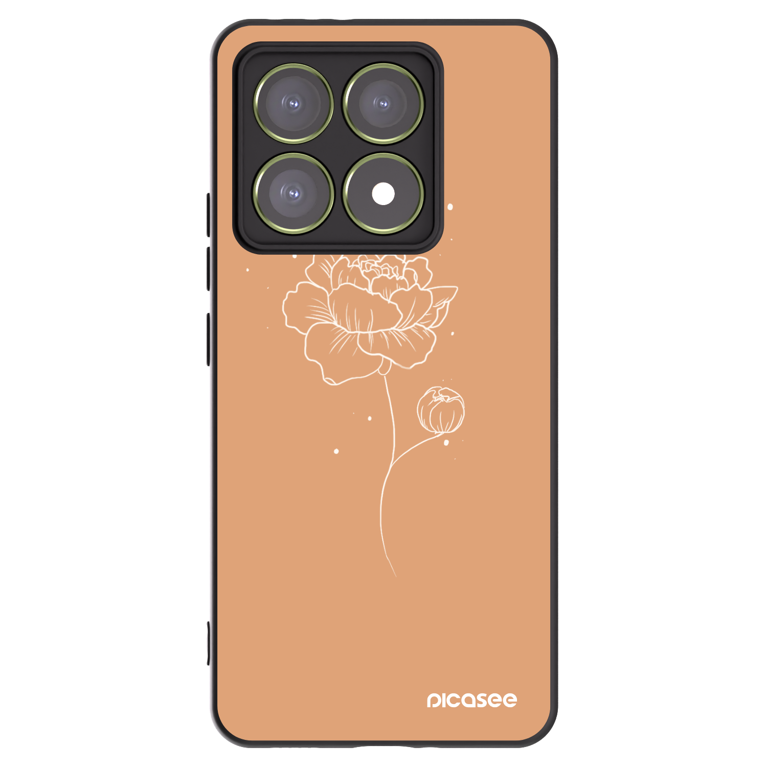 Picasee silikónový čierny obal pre Xiaomi 14T - Peonies