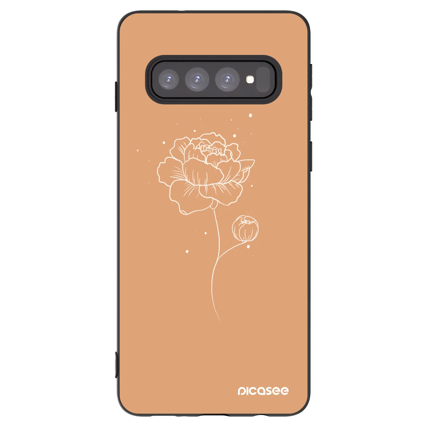 Picasee silikónový čierny obal pre Samsung Galaxy S10 G973 - Peonies