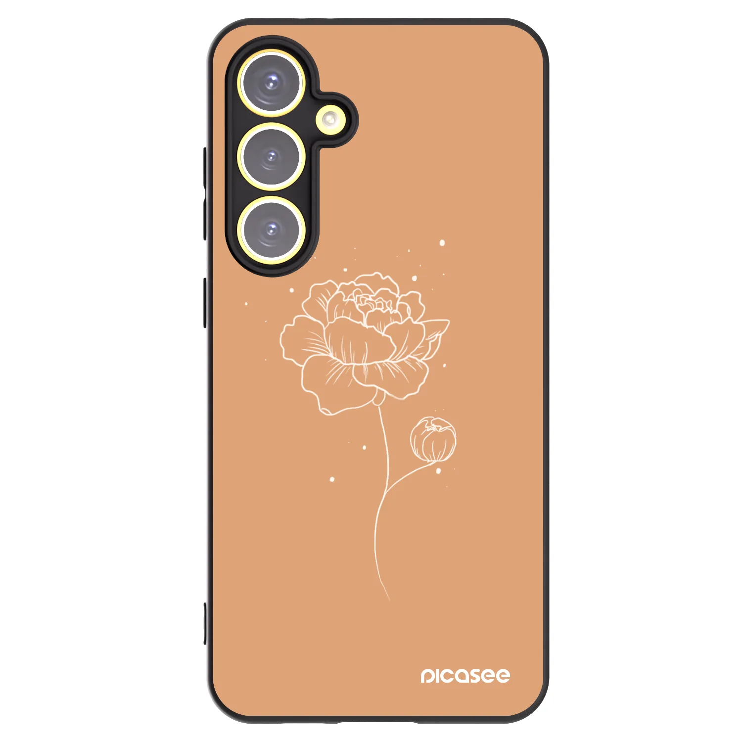 Picasee silikónový čierny obal pre Samsung Galaxy S24 FE S721B - Peonies