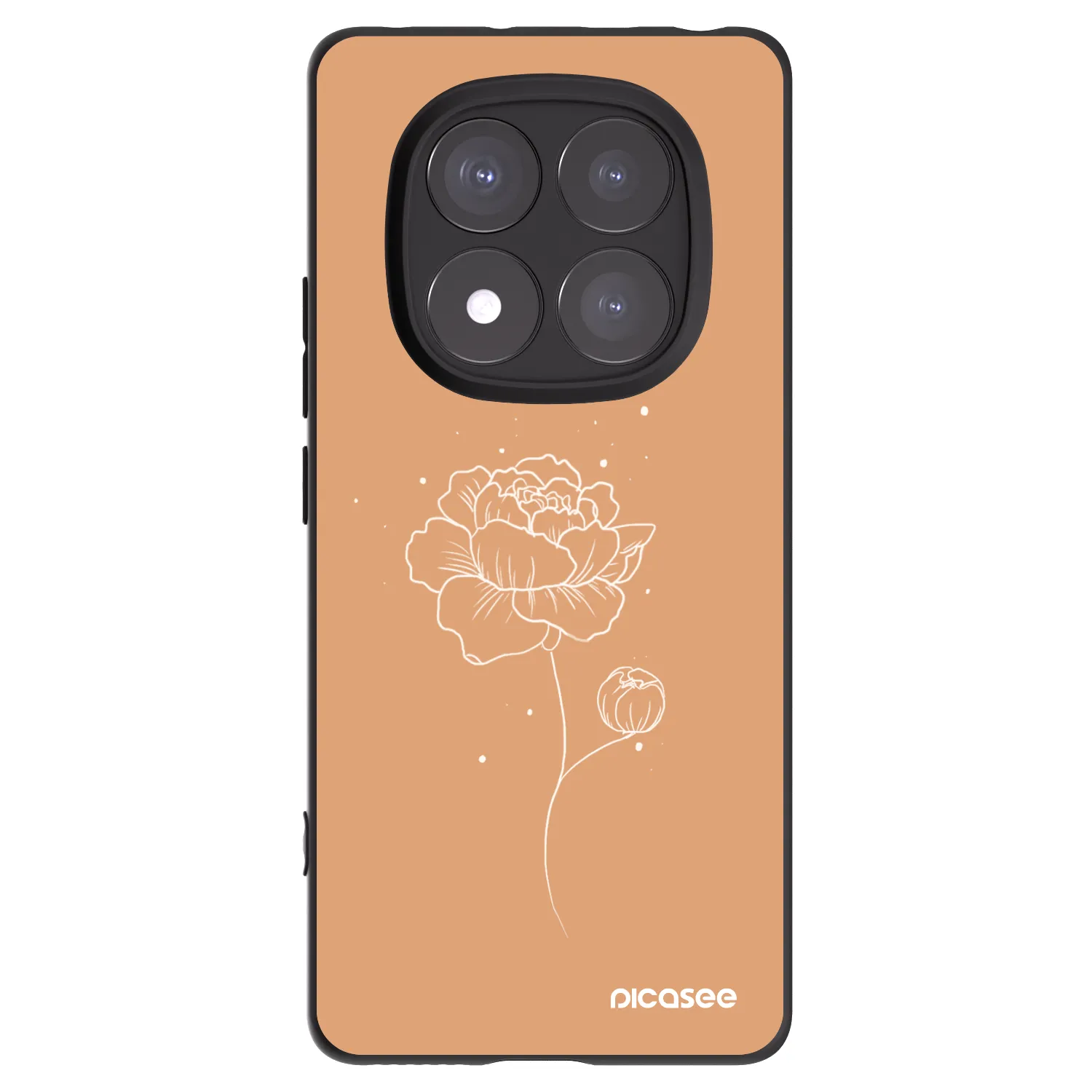 Silikónový čierny obal pre Xiaomi Redmi Note 14 Pro 5G - Peonies