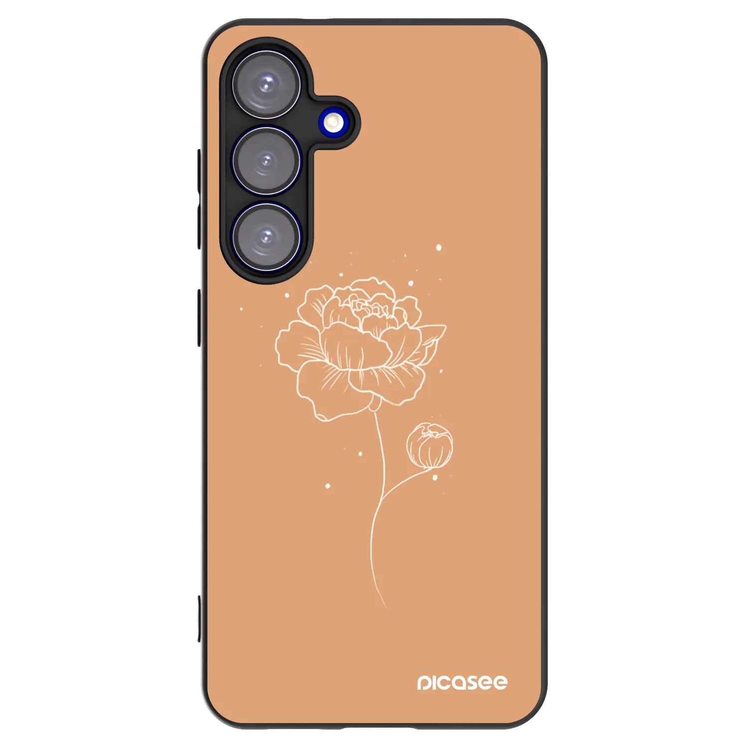 Picasee silikónový čierny obal pre Samsung Galaxy S25 5G - Peonies