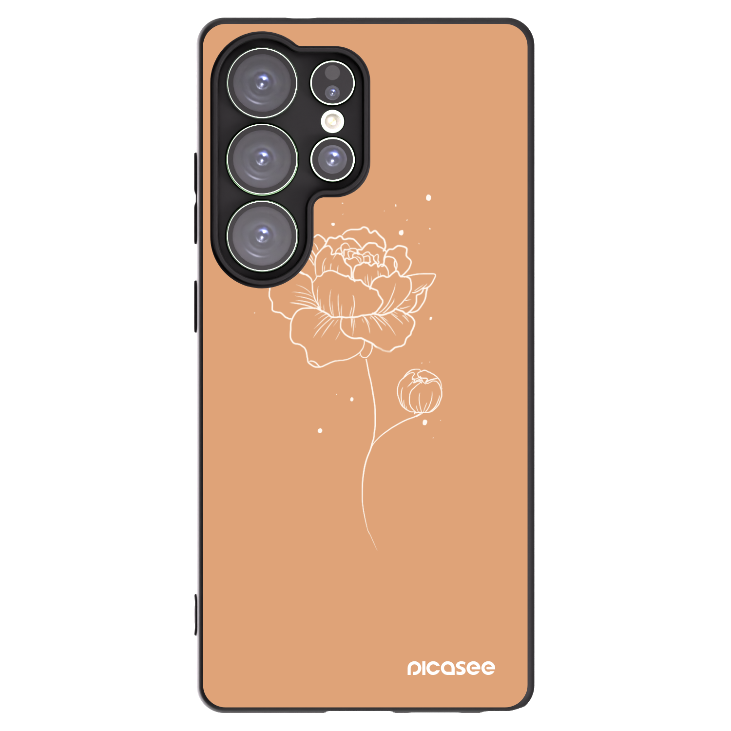 Picasee silikónový čierny obal pre Samsung Galaxy S25 Ultra 5G - Peonies