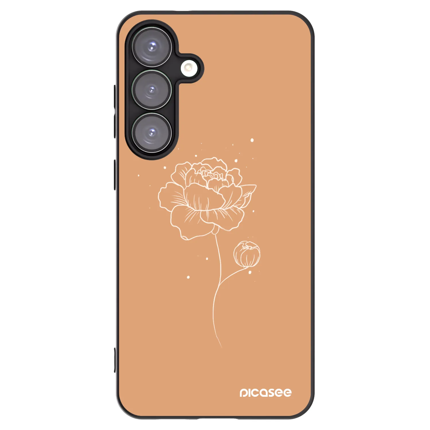 Picasee silikónový čierny obal pre Samsung Galaxy S25+ 5G - Peonies