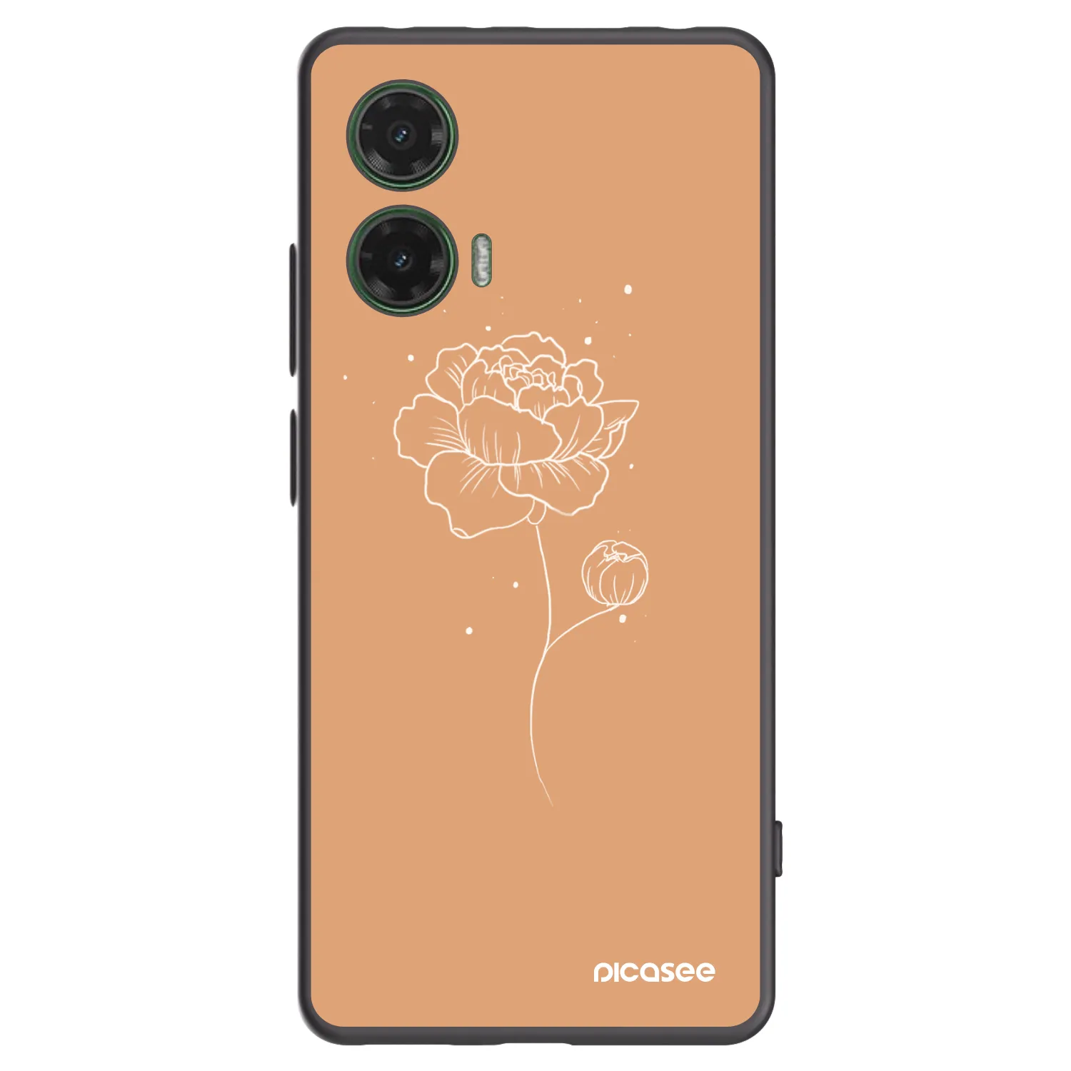 Picasee silikónový čierny obal pre Motorola Moto G35 5G - Peonies