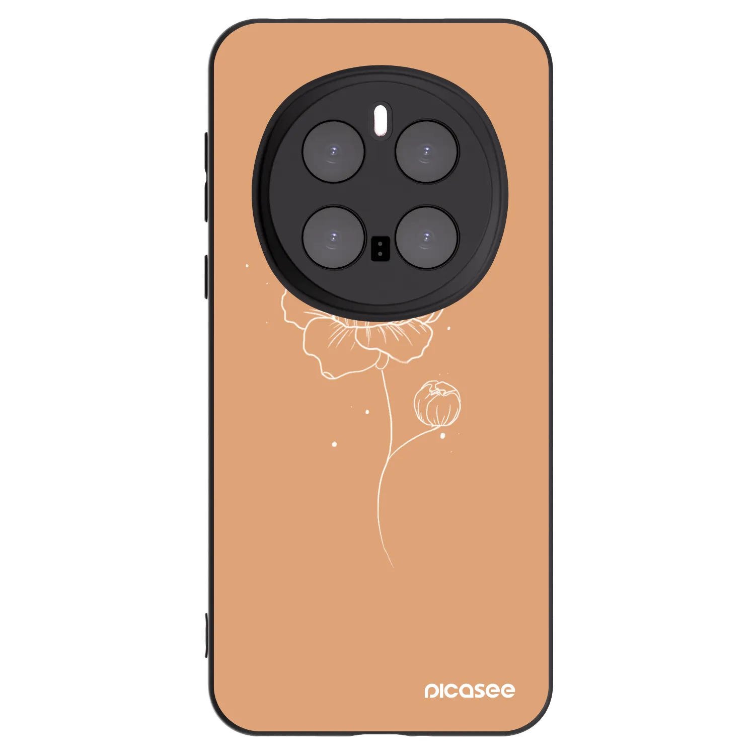 Picasee silikónový čierny obal pre Honor Magic7 Pro 5G - Peonies