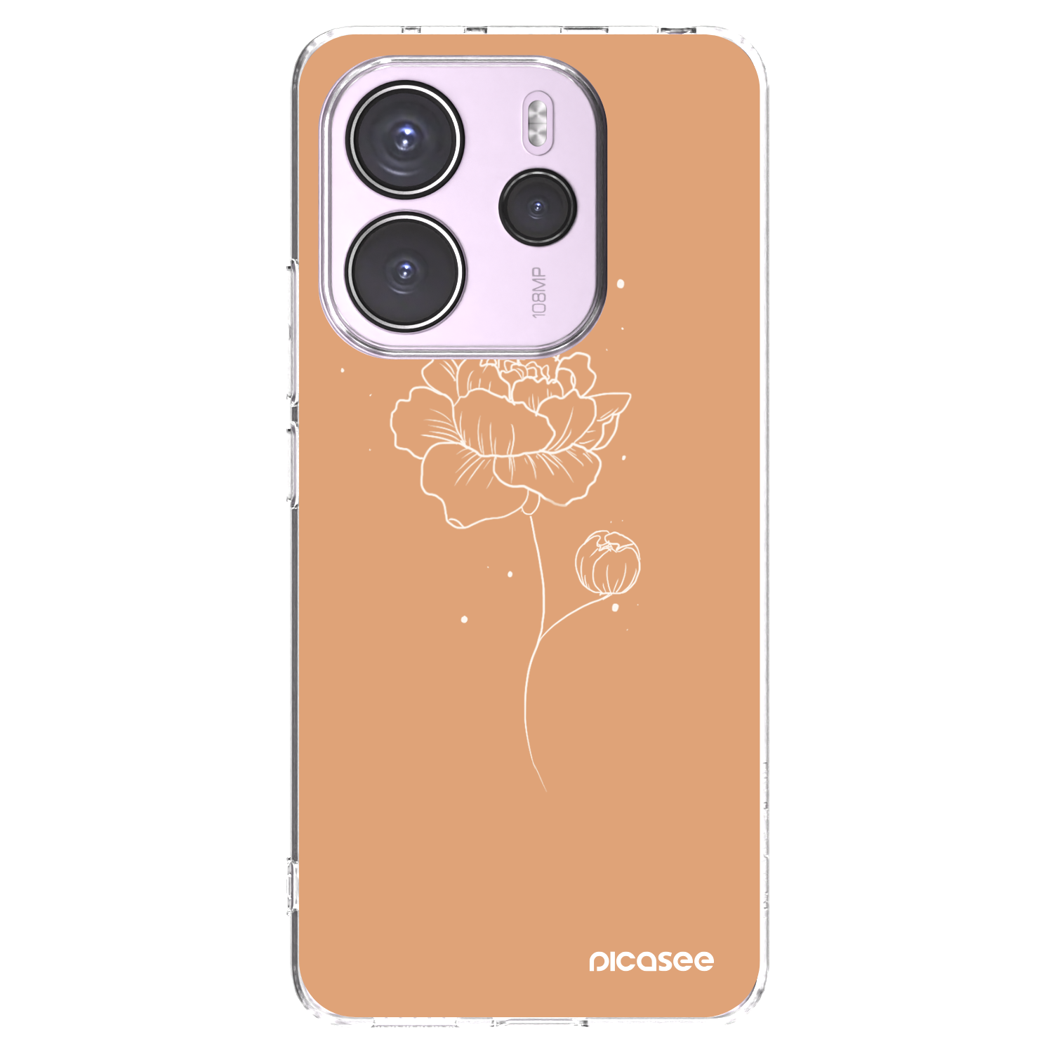 Picasee silikónový prehľadný obal pre Xiaomi Redmi Note 14 4G - Peonies