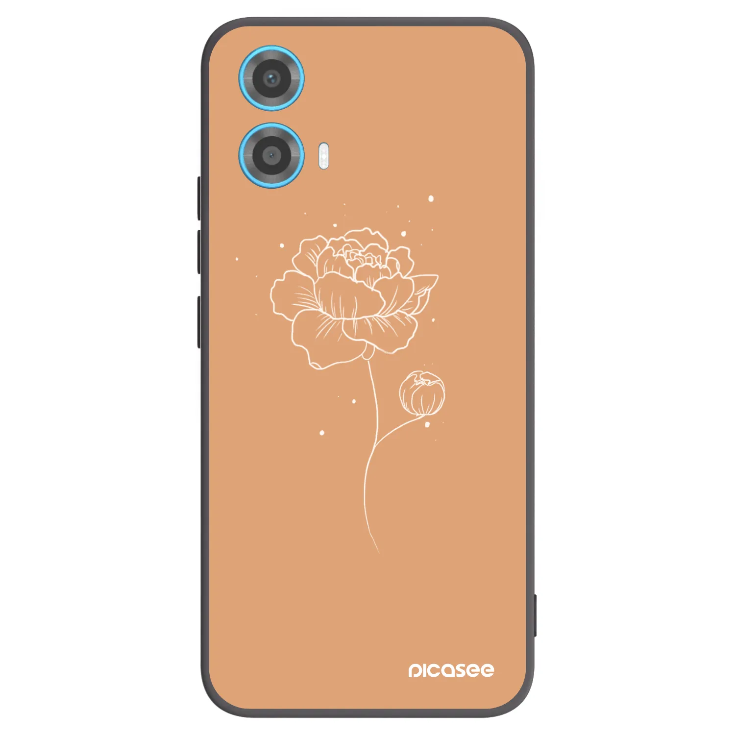 Picasee silikónový čierny obal pre Motorola Moto G34 5G - Peonies