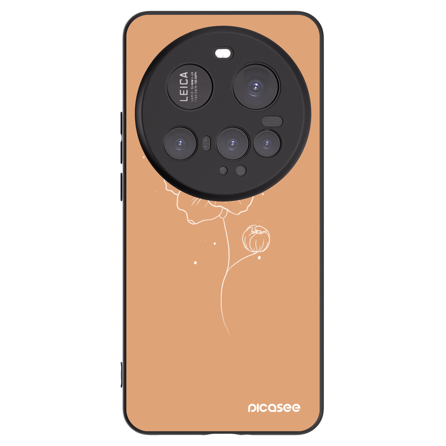 Picasee silikónový čierny obal pre Xiaomi 15 Ultra - Peonies