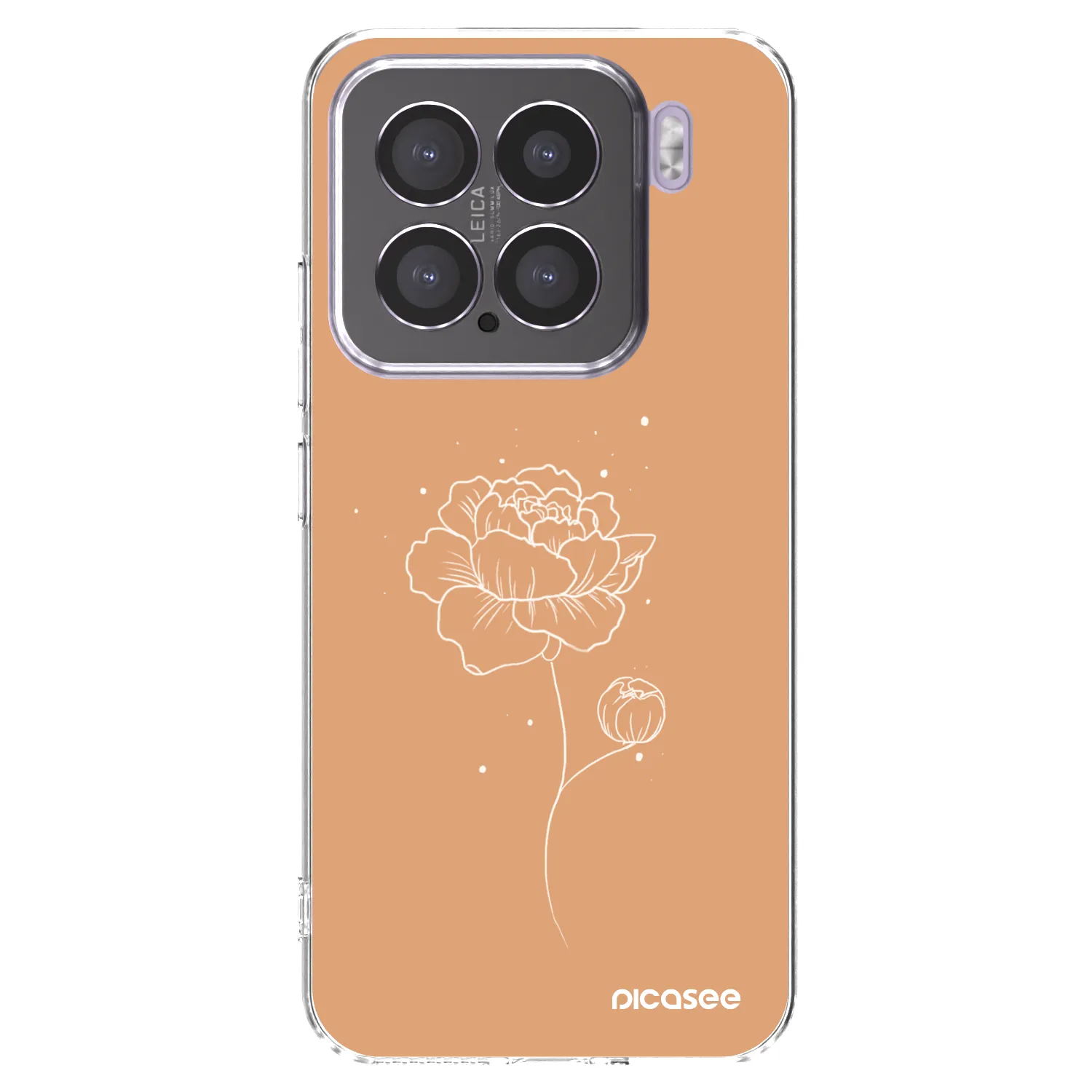 Silikónový prehľadný obal pre Xiaomi 15 - Peonies