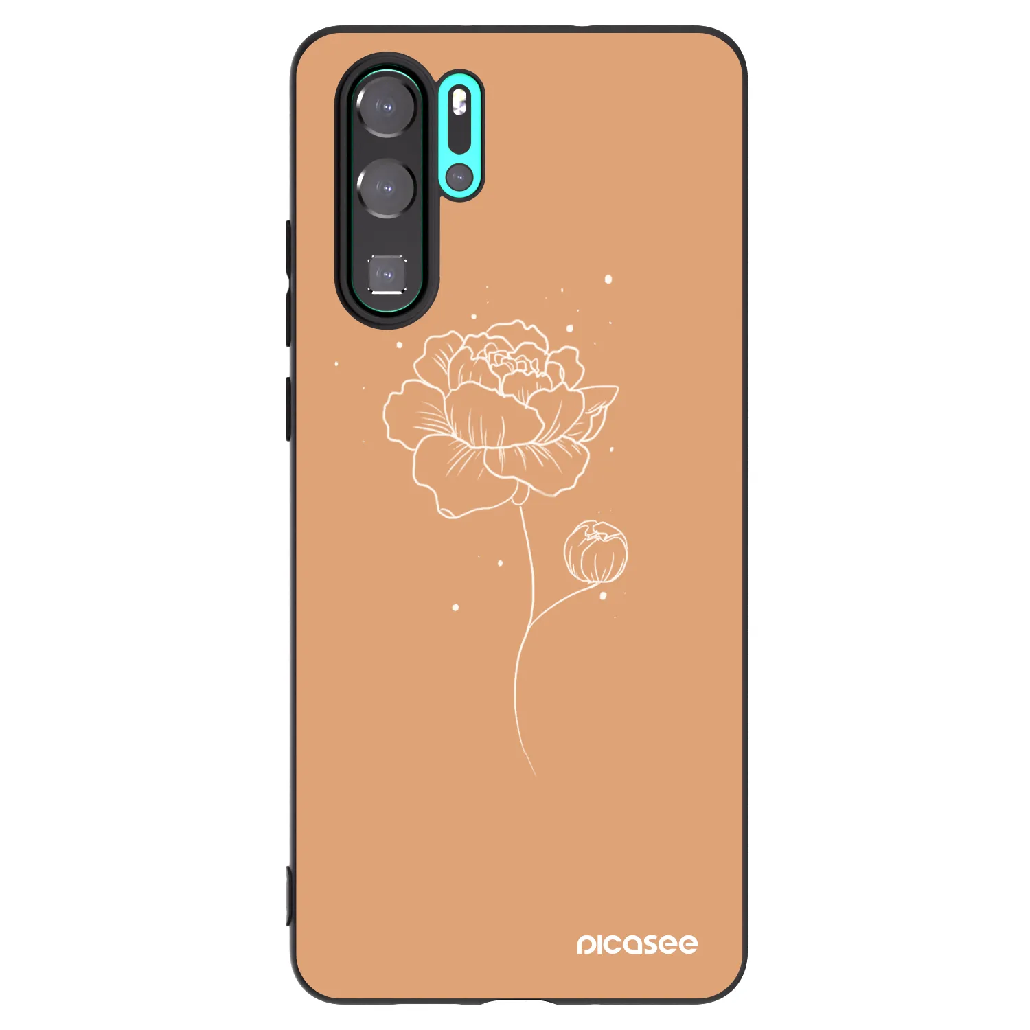 Picasee silikónový čierny obal pre Huawei P30 Pro - Peonies