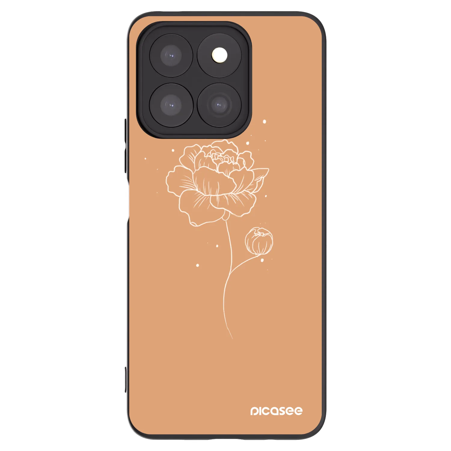 Picasee silikónový čierny obal pre Honor X8c - Peonies