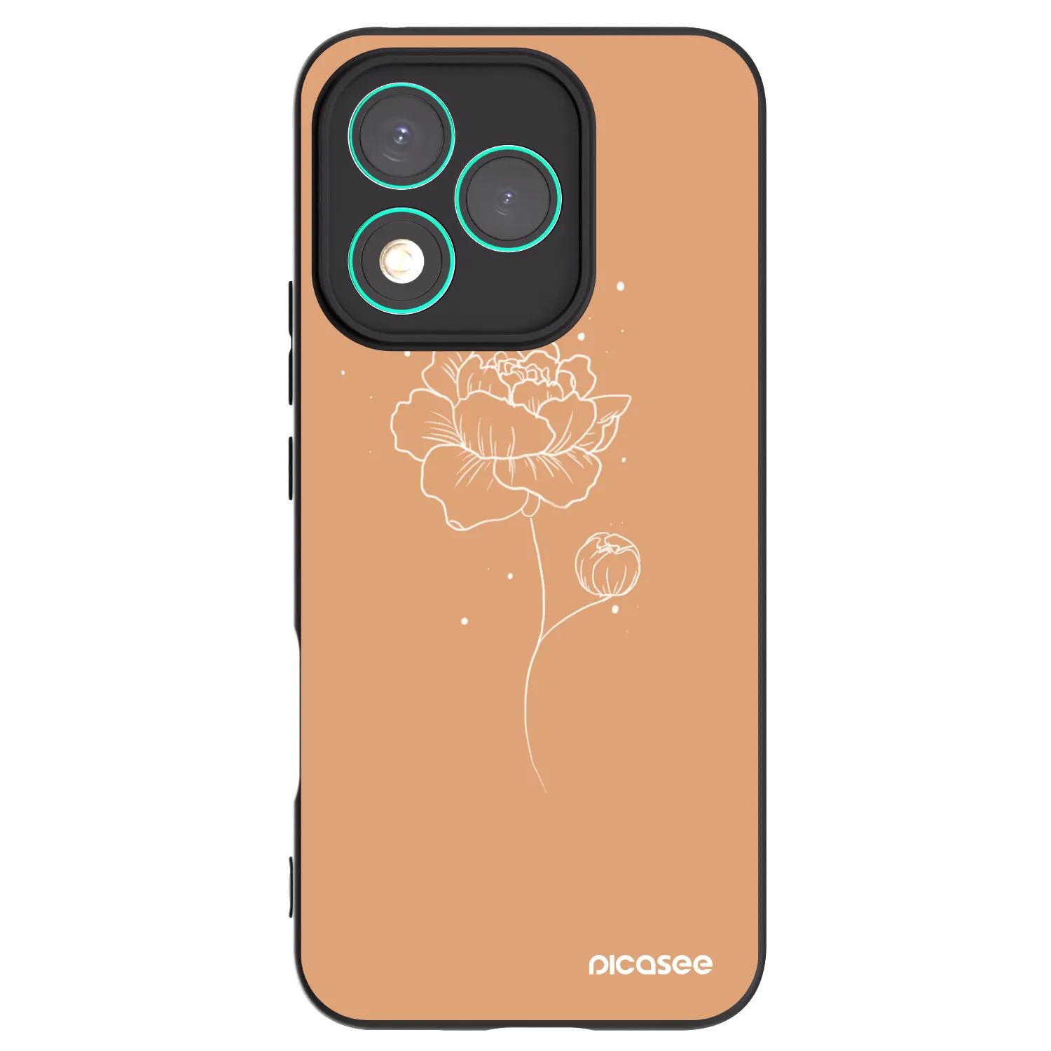 Picasee silikónový čierny obal pre Honor 400 Lite 5G - Peonies