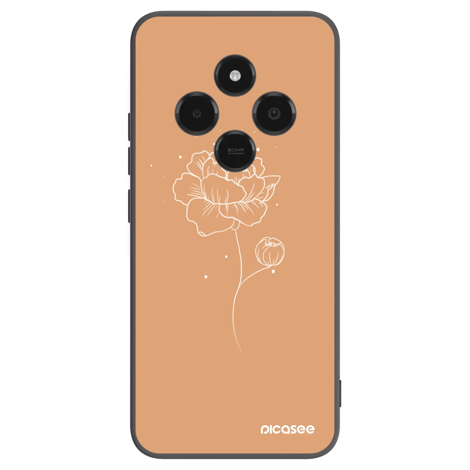 Picasee silikónový čierny obal pre Xiaomi Poco C75 - Peonies