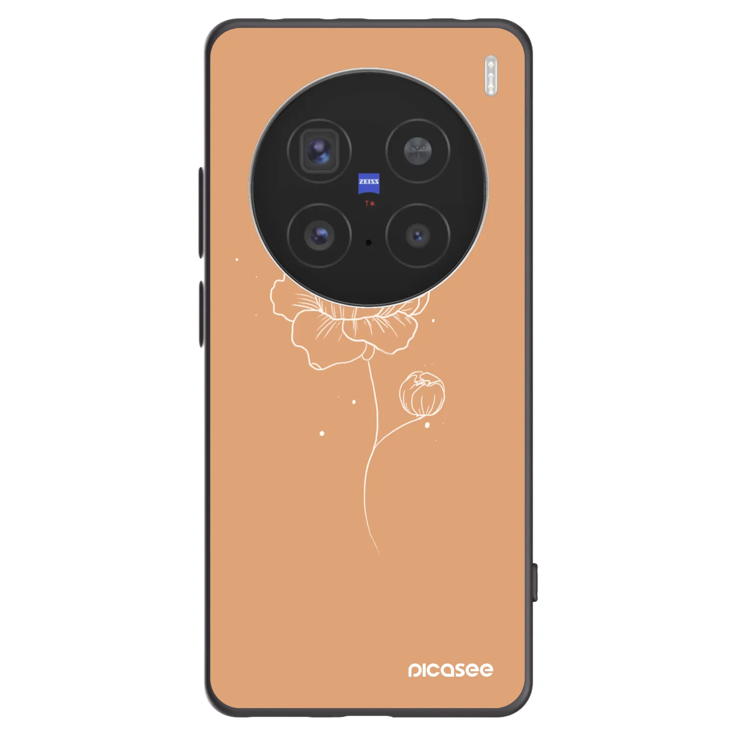 Picasee silikónový čierny obal pre Vivo X200 Pro - Peonies