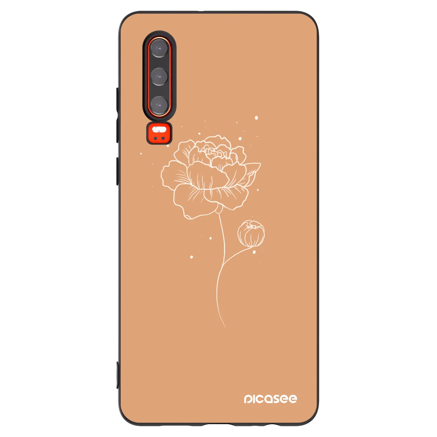 Picasee silikónový čierny obal pre Huawei P30 - Peonies