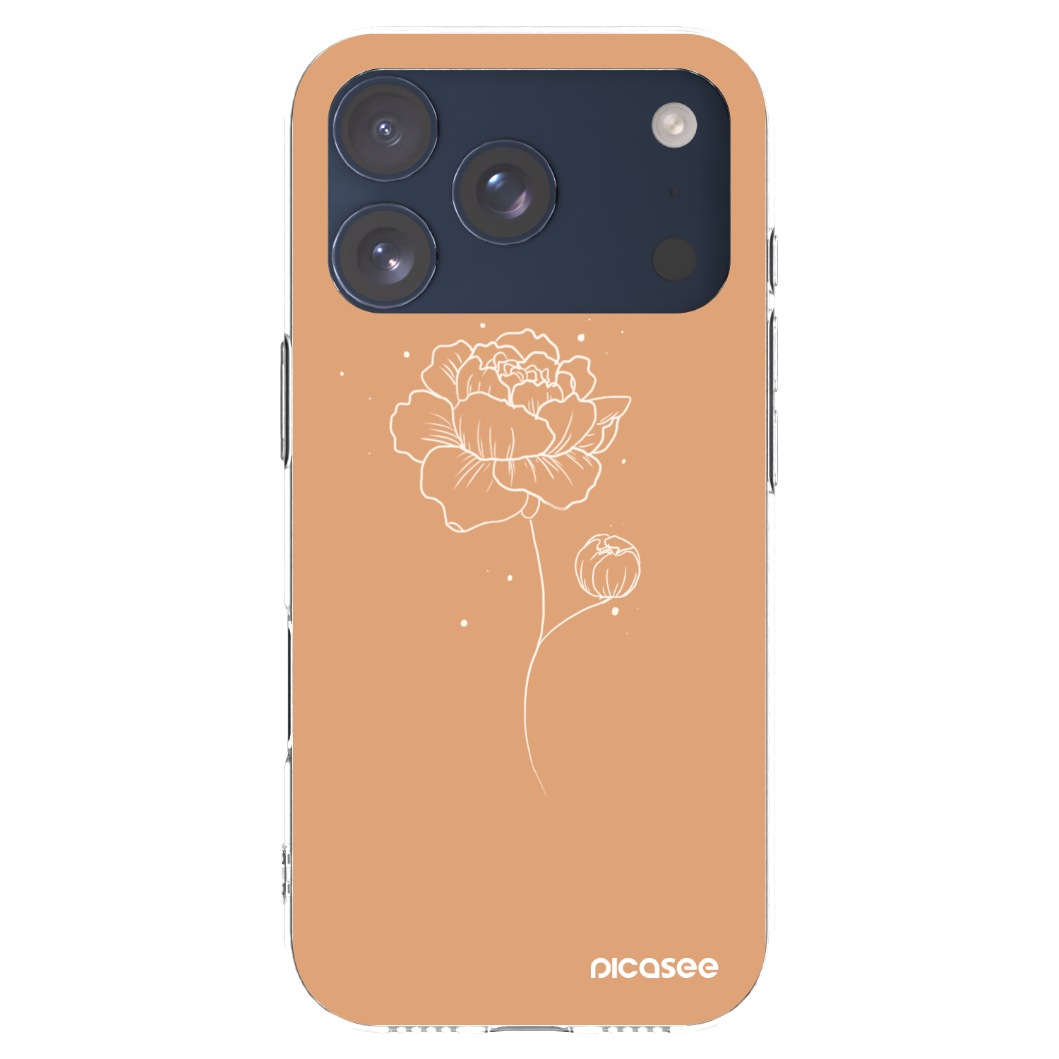 Picasee silikónový prehľadný obal pre Apple iPhone 17 Pro - Peonies