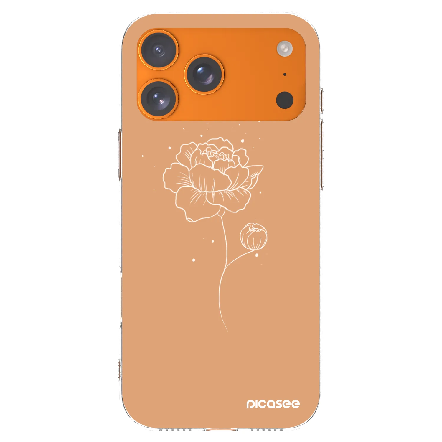 Picasee silikónový prehľadný obal pre Apple iPhone 17 Pro Max - Peonies