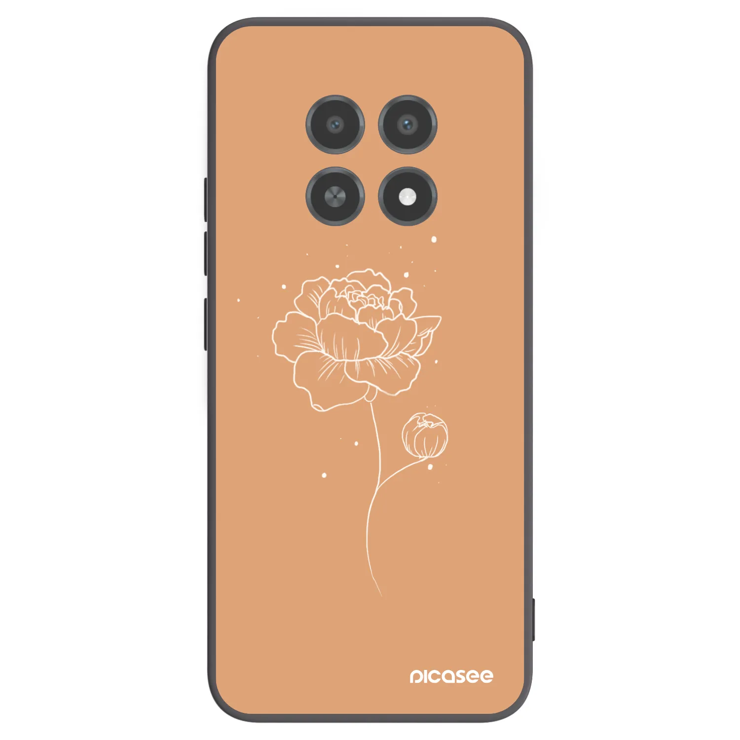 Picasee silikónový čierny obal pre Realme 12X - Peonies