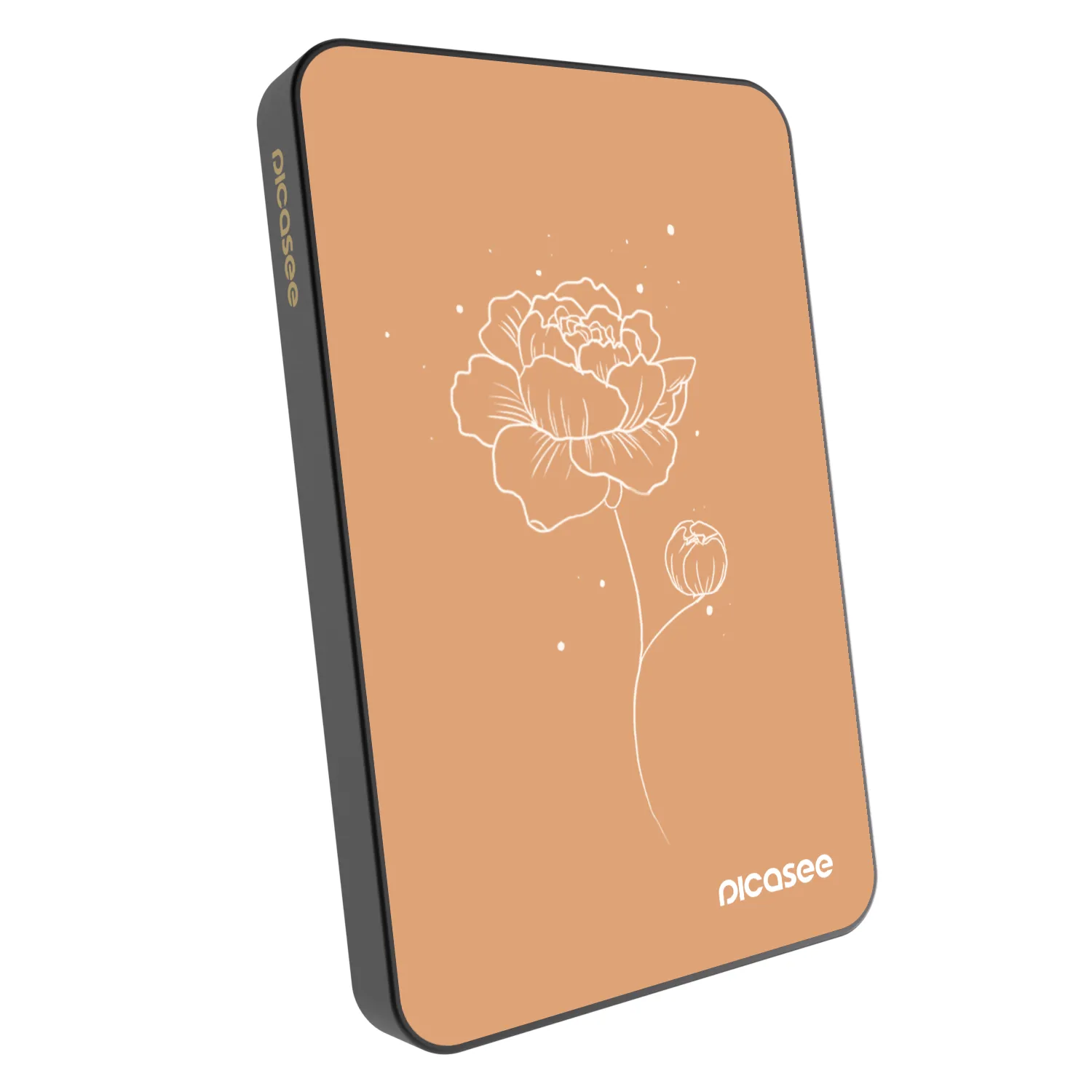 Picasee Powerbanka s MagSafe 5 000 mAh Šedá - Peonies