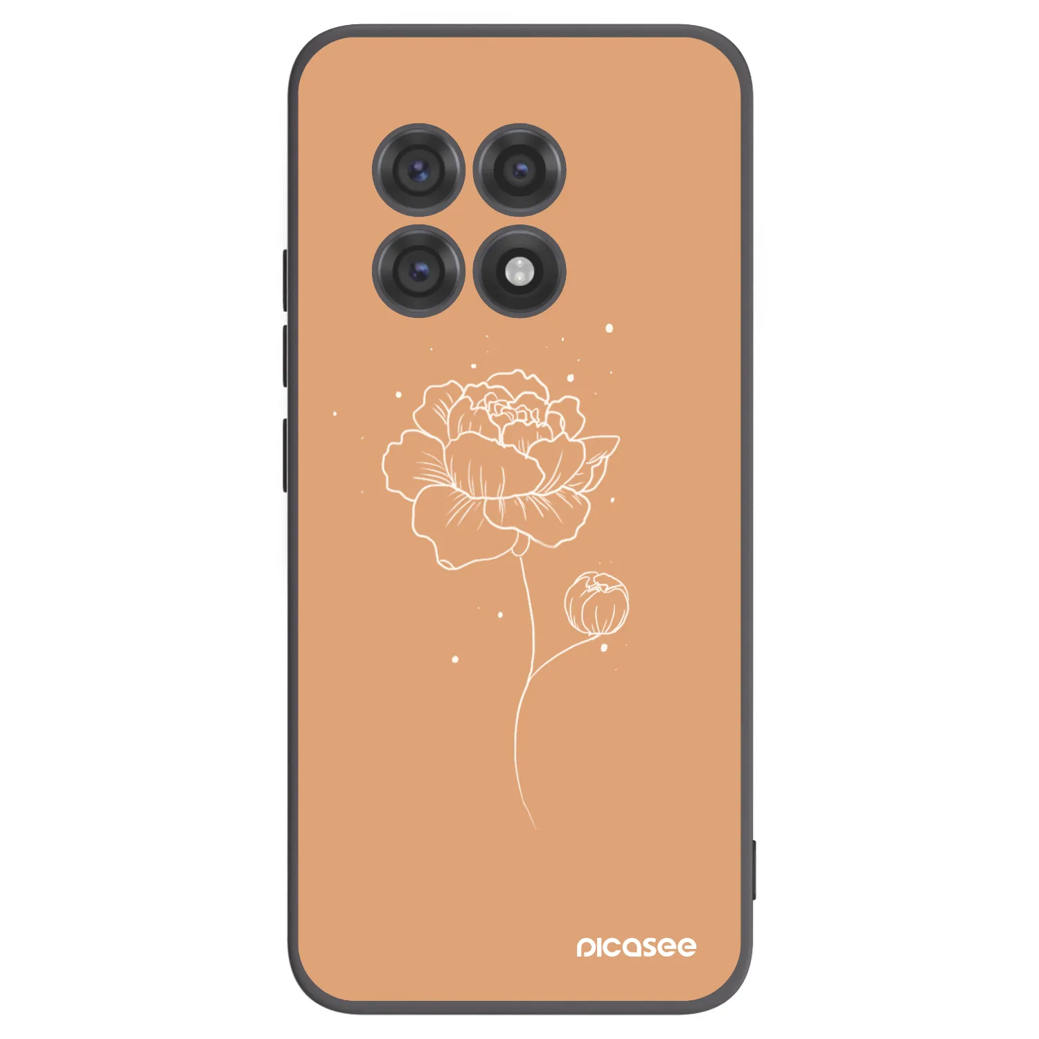 Silikónový čierny obal pre OnePlus 13R 5G - Peonies
