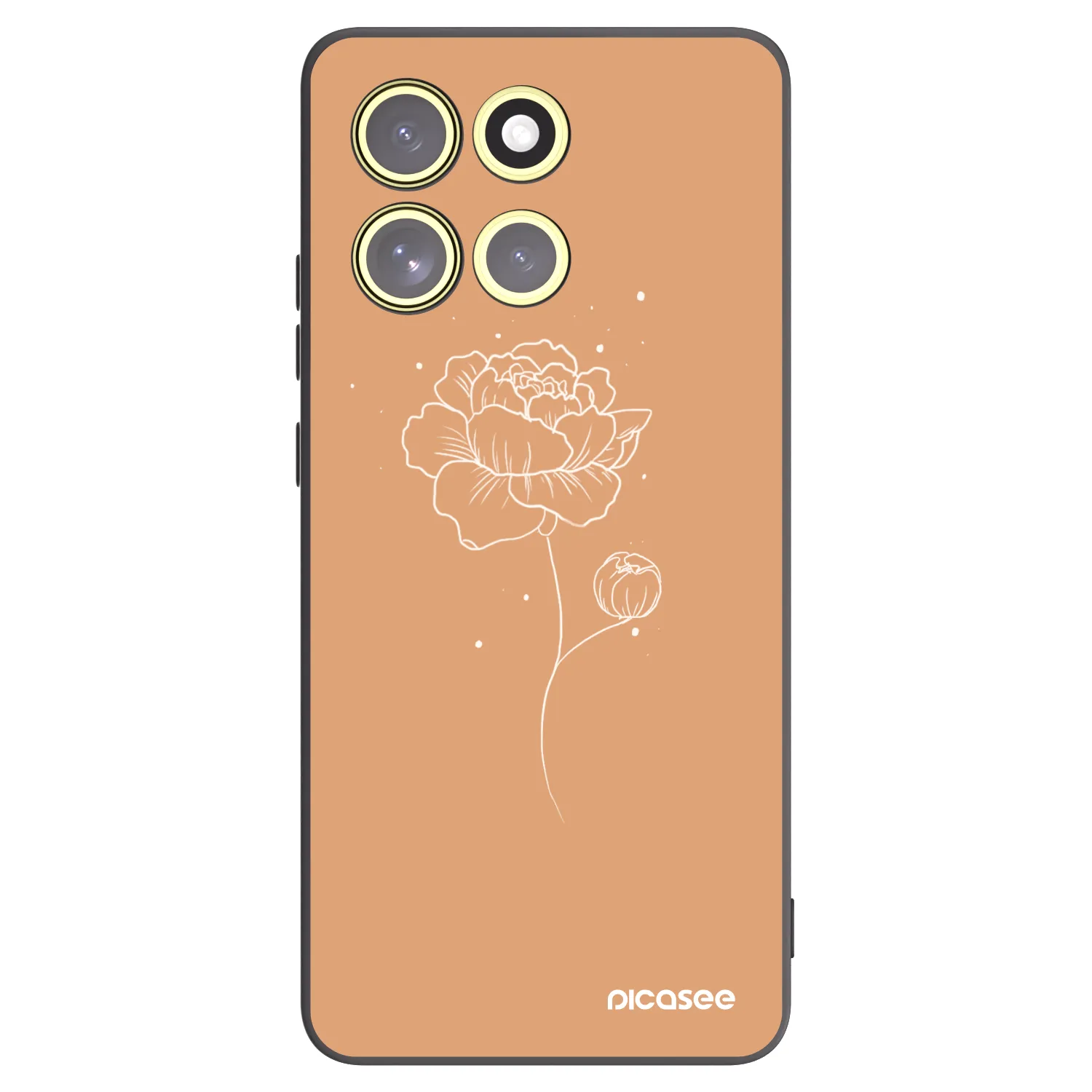 Picasee silikónový čierny obal pre Motorola Moto G86 5G - Peonies