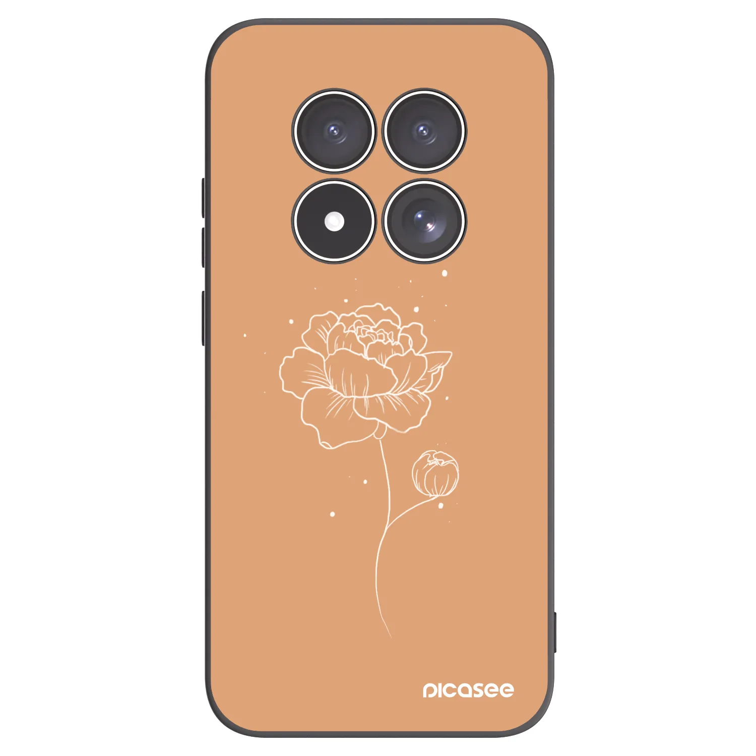 Picasee silikónový čierny obal pre Xiaomi Redmi Note 15 Pro 4G - Peonies