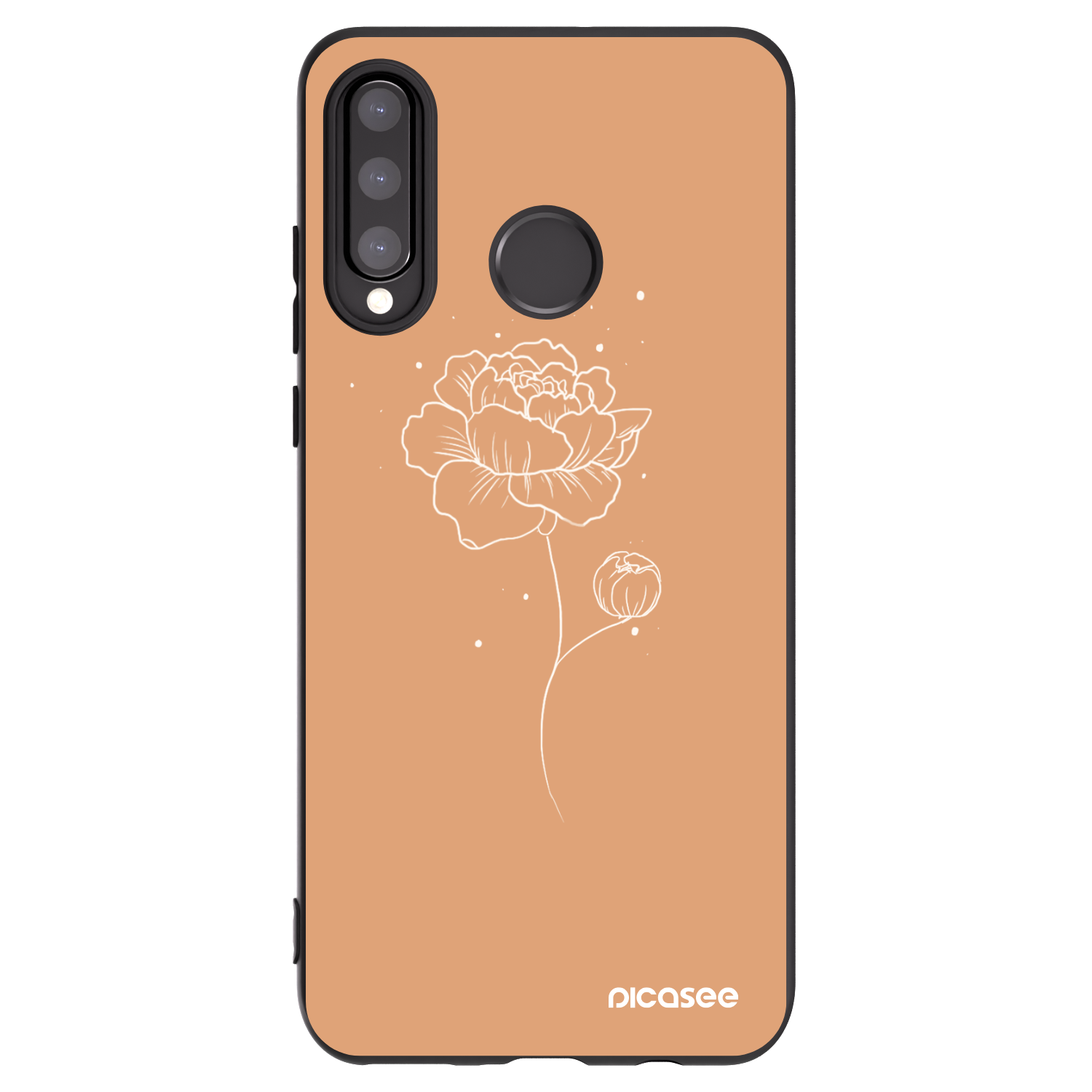 Picasee silikónový čierny obal pre Huawei P30 Lite - Peonies