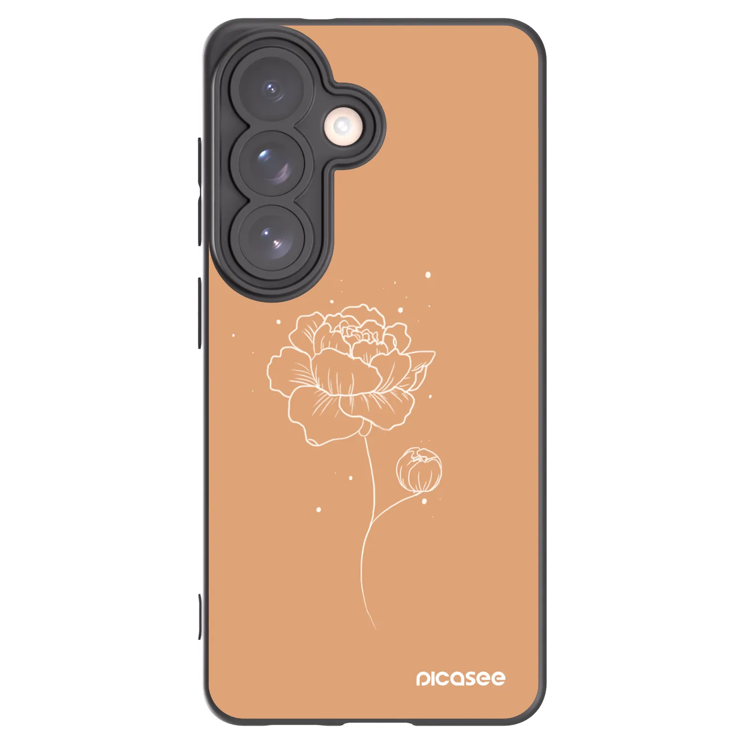 Picasee silikónový čierny obal pre Samsung Galaxy S26 - Peonies