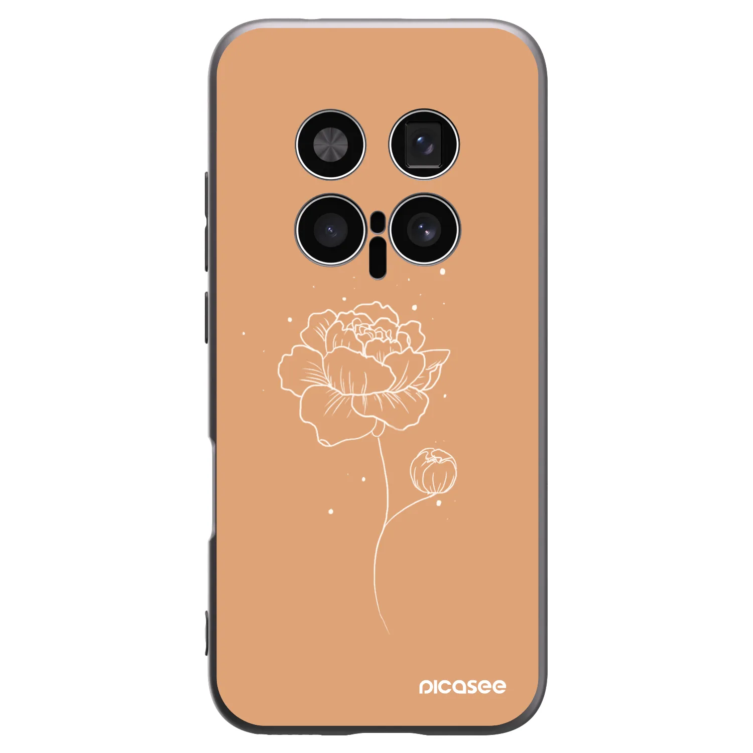 Picasee silikónový čierny obal pre Honor Magic8 Pro 5G - Peonies