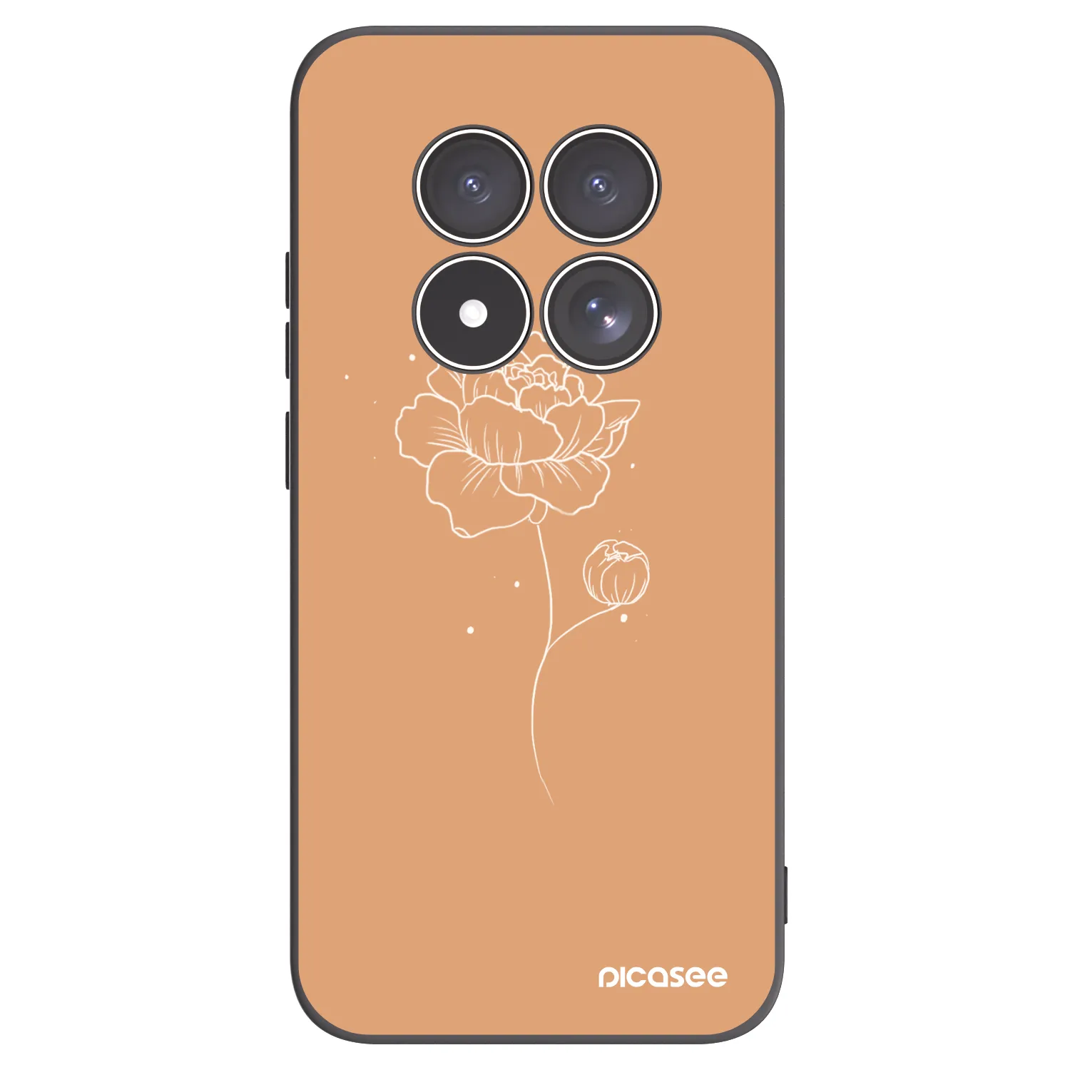 Picasee silikónový čierny obal pre Xiaomi Redmi Note 15 Pro 5G - Peonies